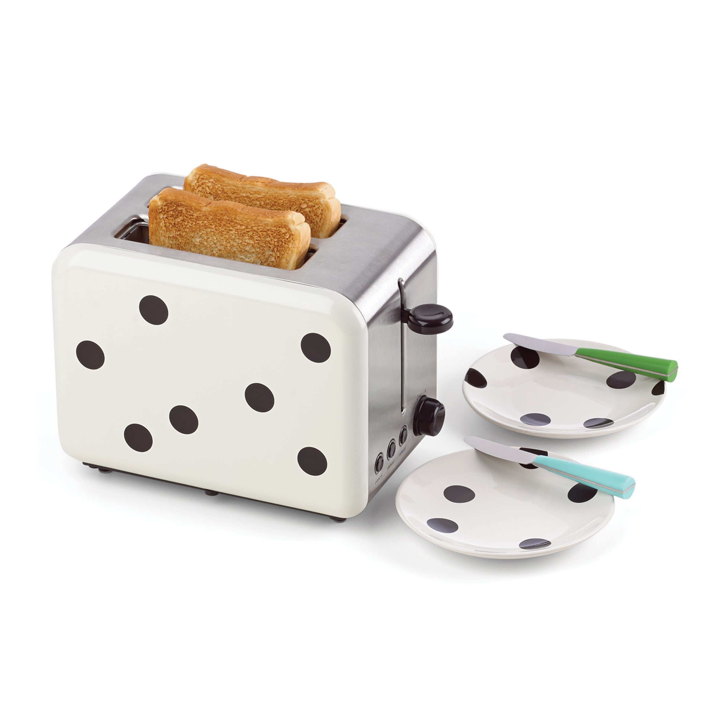 Kate Spade Deco Dot 2-Slice Toaster - Stainless Steel Polka Dot Design