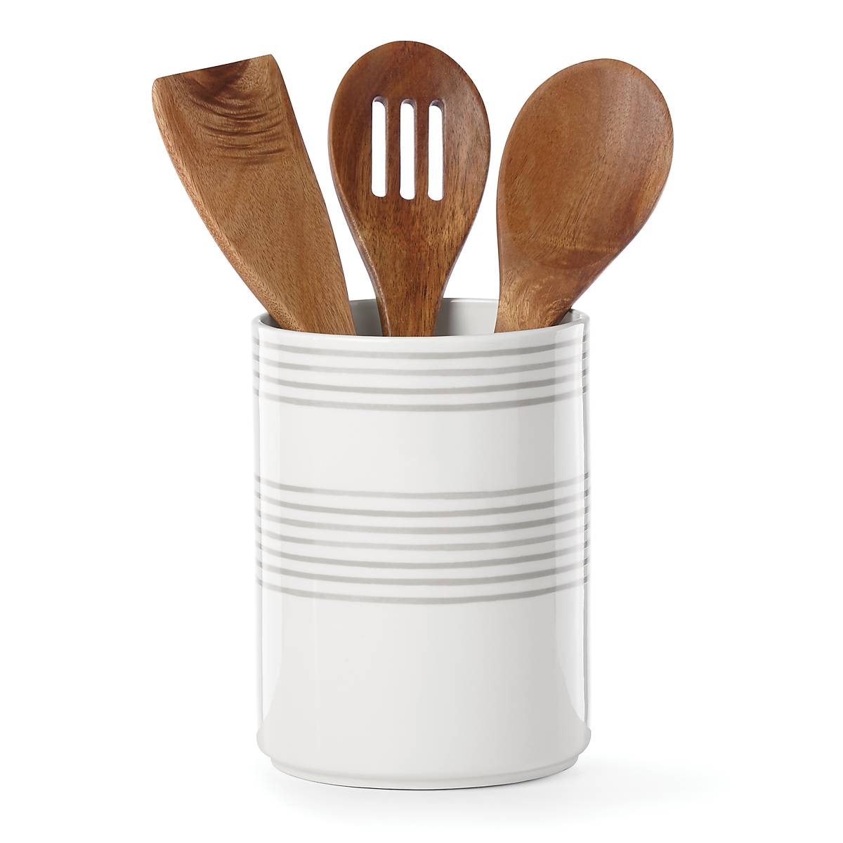 Charlotte Street Ceramic Utensil Holder - Grey Dishwasher-Safe