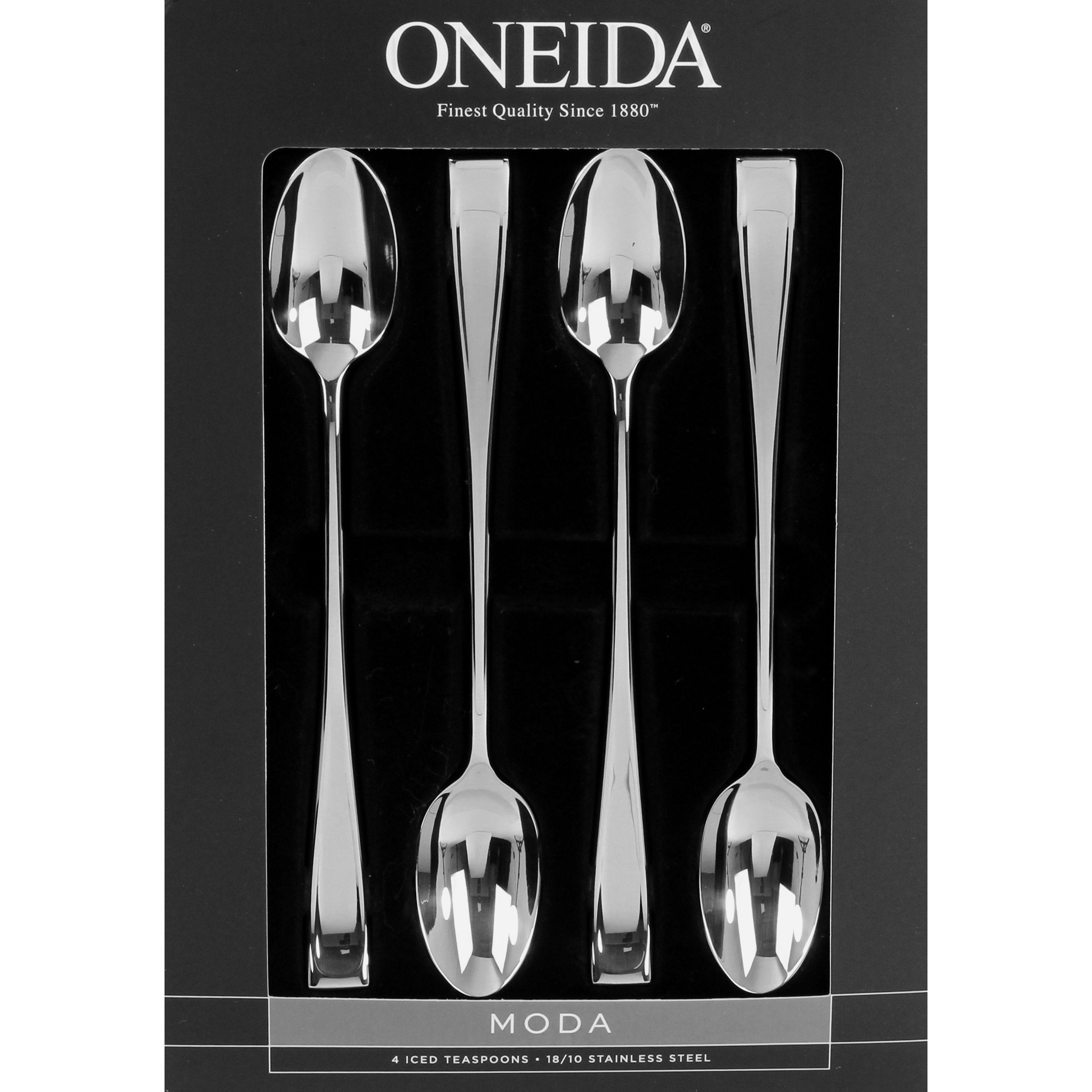 Moda Iced Teaspoon Set - 4-Piece Modern Elegant Cutlery
