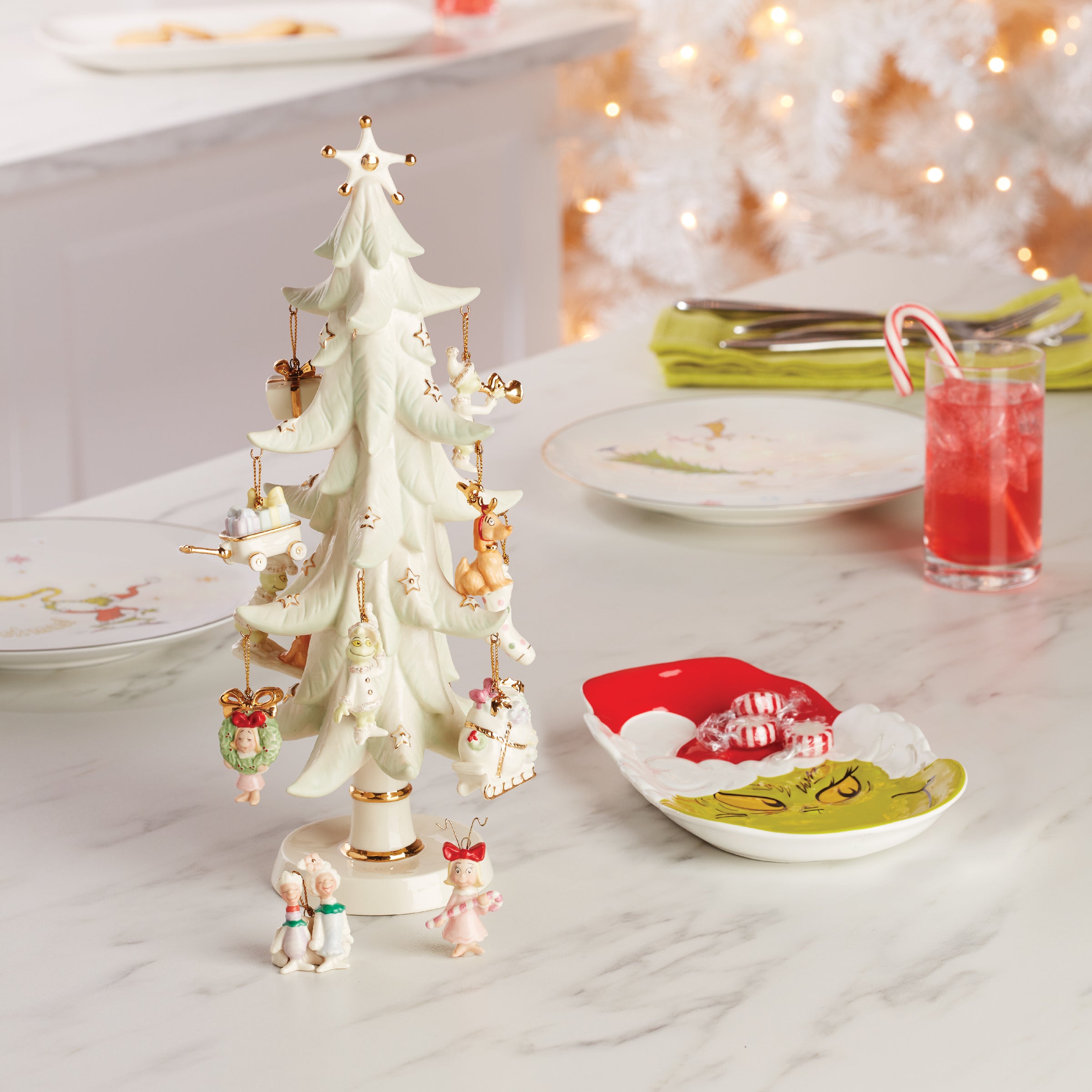 Grinch Christmas Tree Ornament Set - 12-Piece Holiday Decor