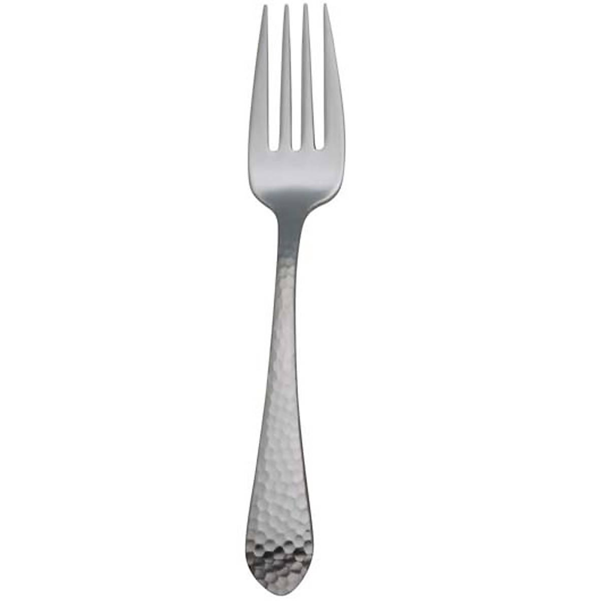 Antique Hammered Salad Fork - 7 Inch Handcrafted Tableware
