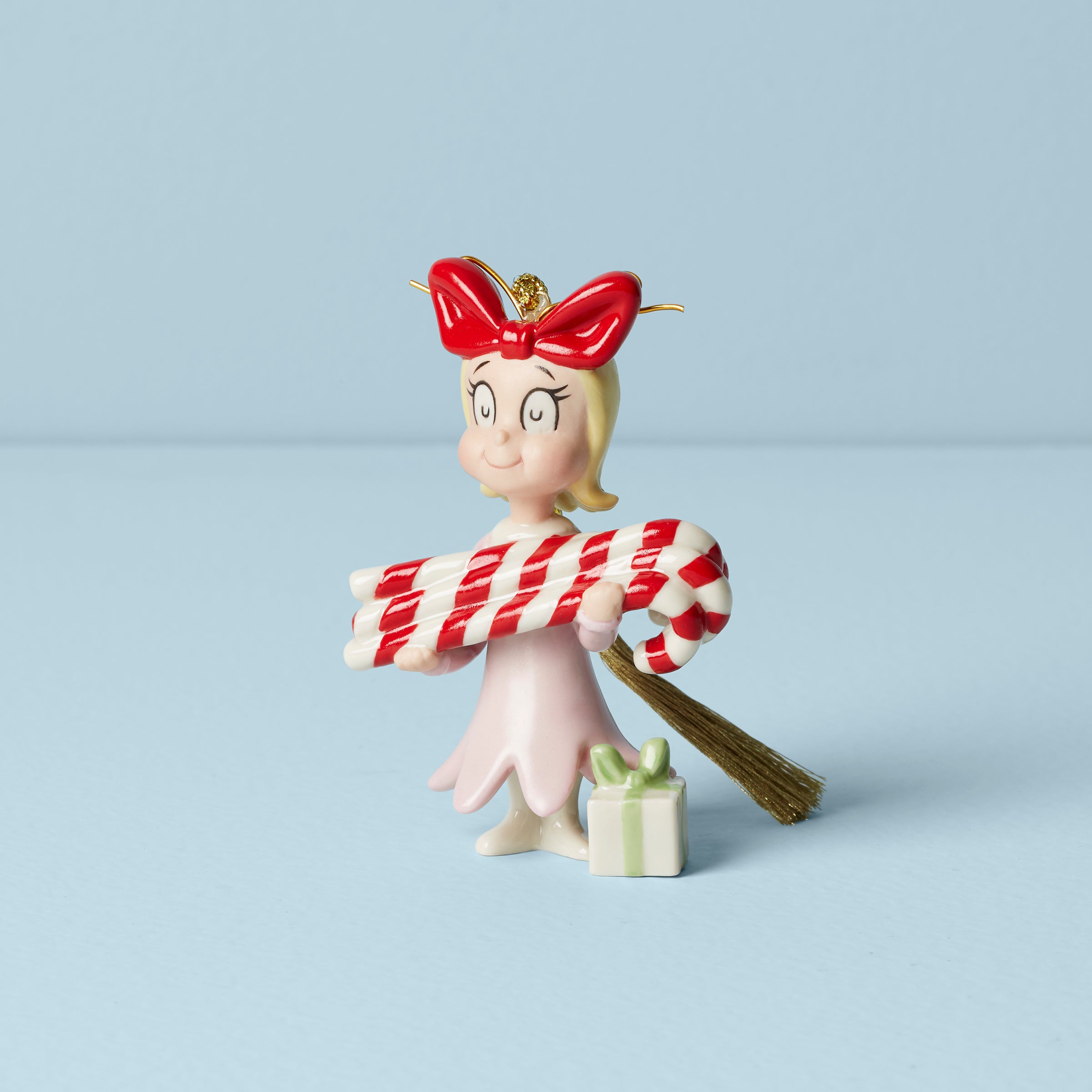 Cindy Lou Who Christmas Ornament with Candy Canes & Bow