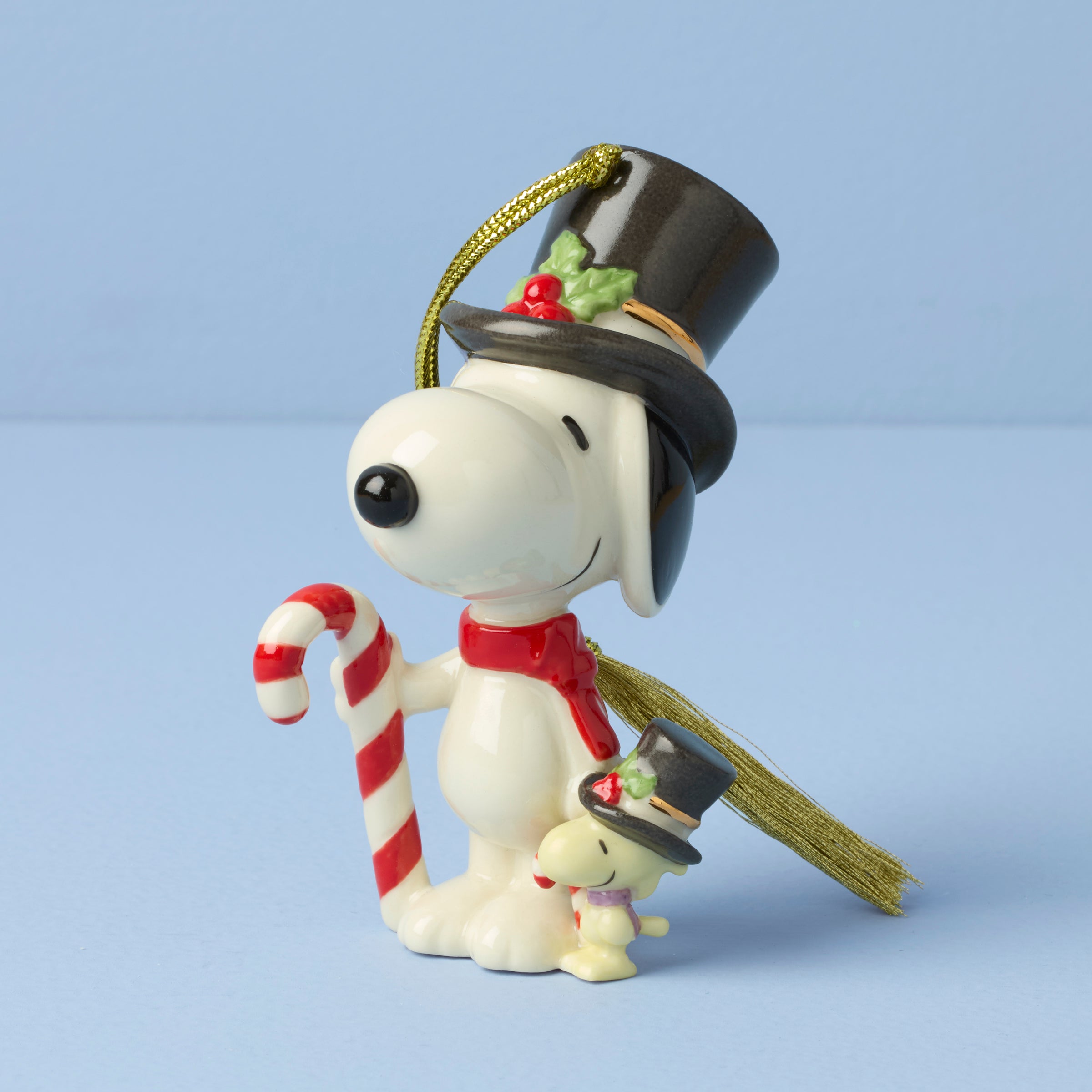 Snoopy & Woodstock Christmas Ornament with Candy Cane