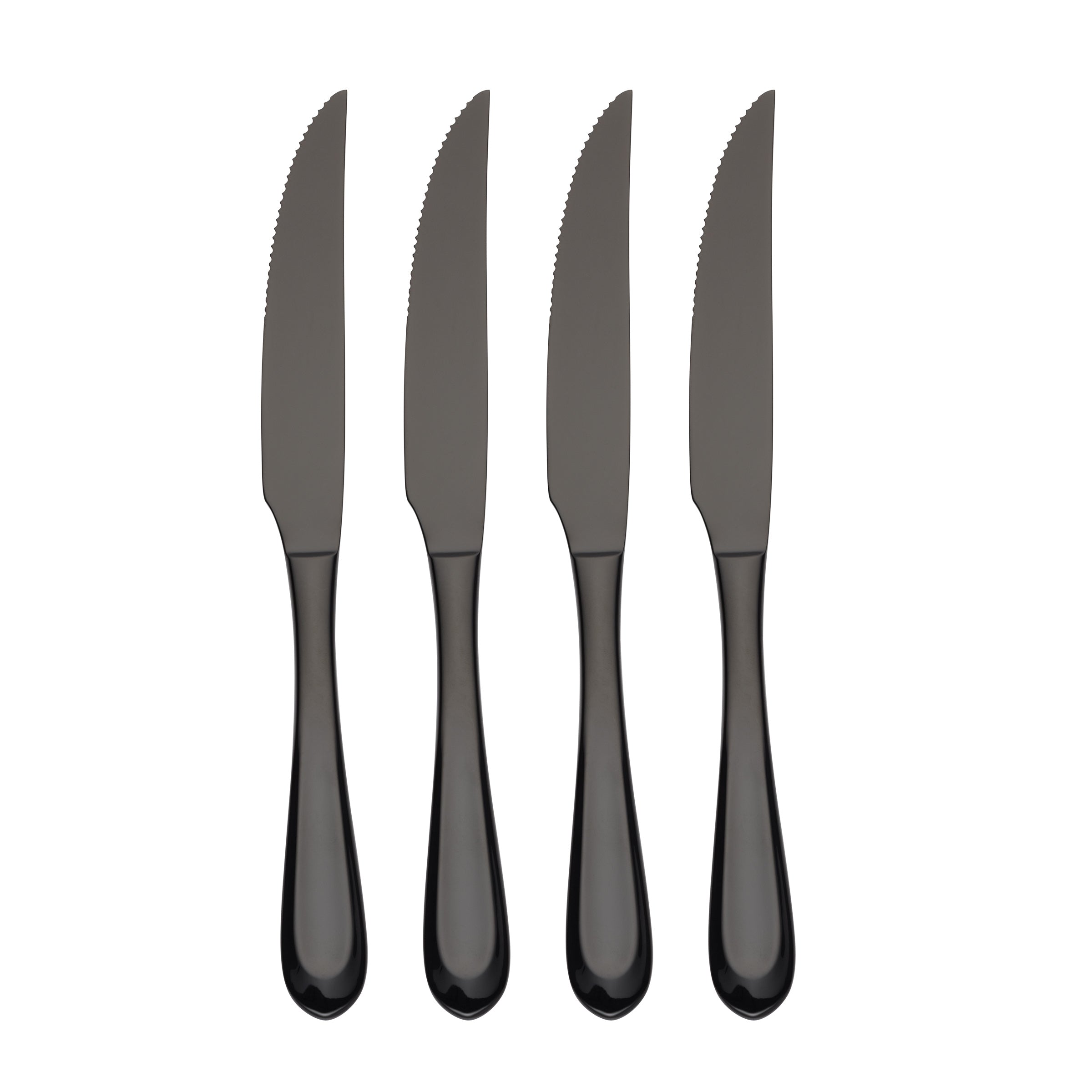 Archer Black Steak Knife Set - 4 Stainless Steel Knives