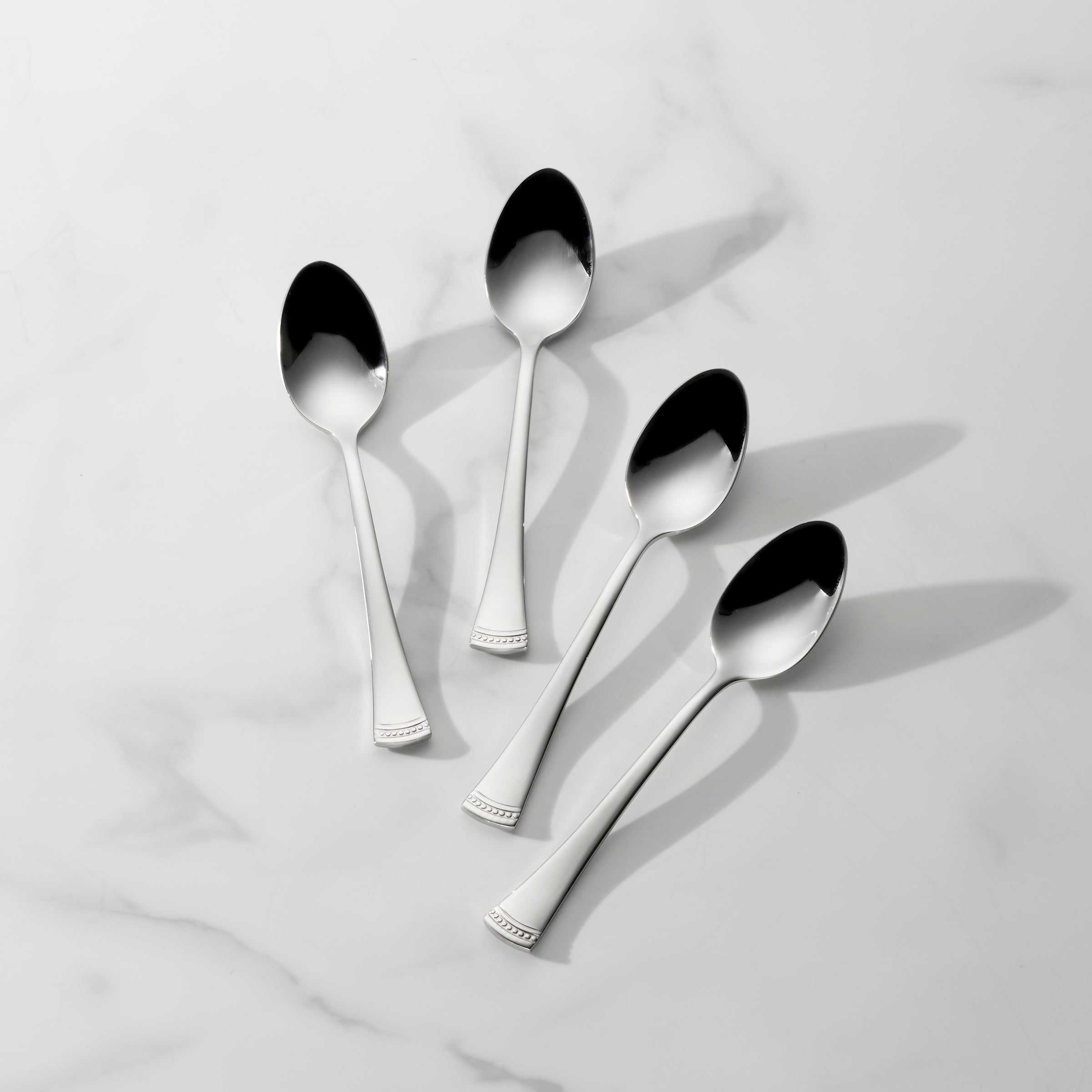 Portola 18/10 Stainless Steel Teaspoons - Set of 4 Elegant Flatware