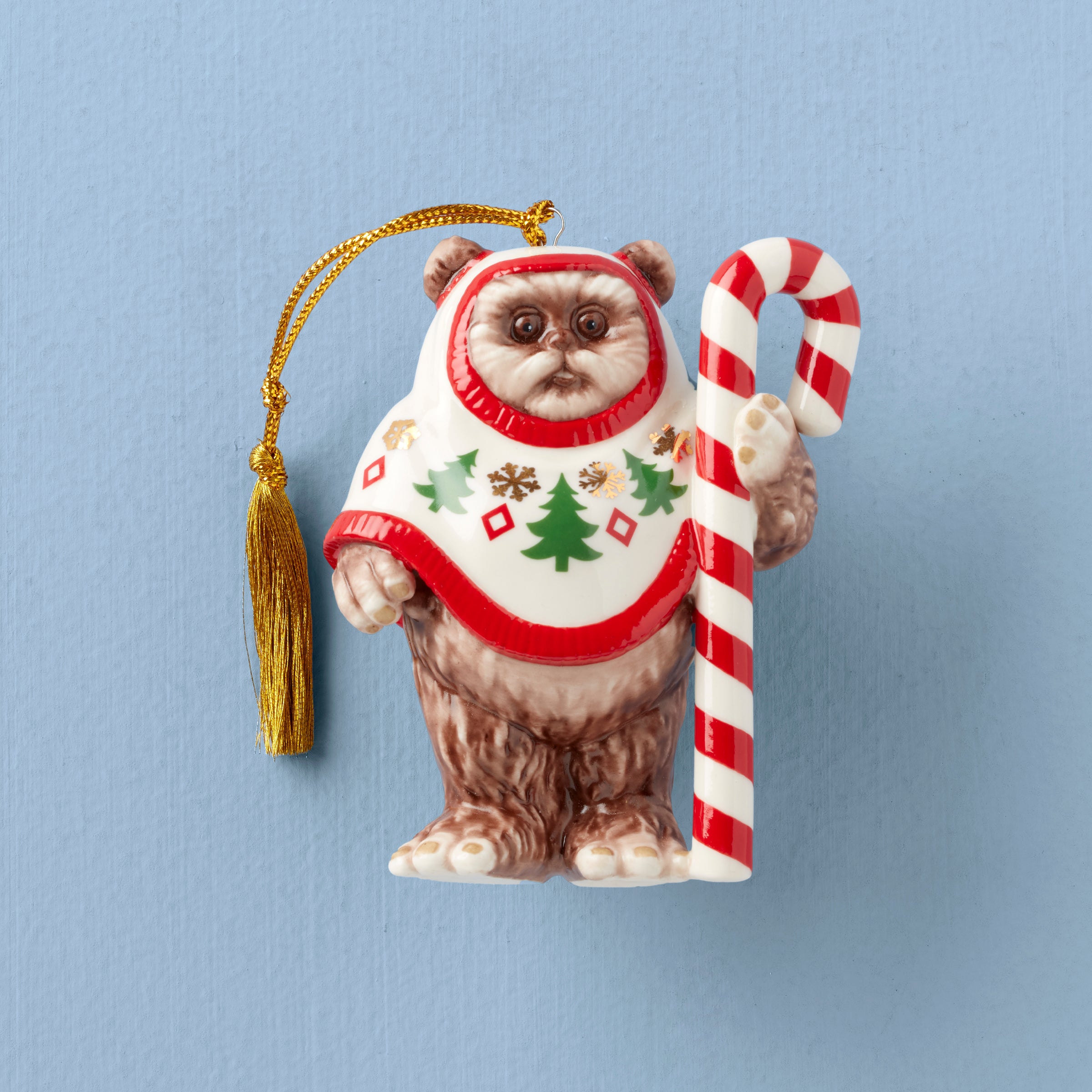 Star Wars Ewok Christmas Ornament with Candy Cane