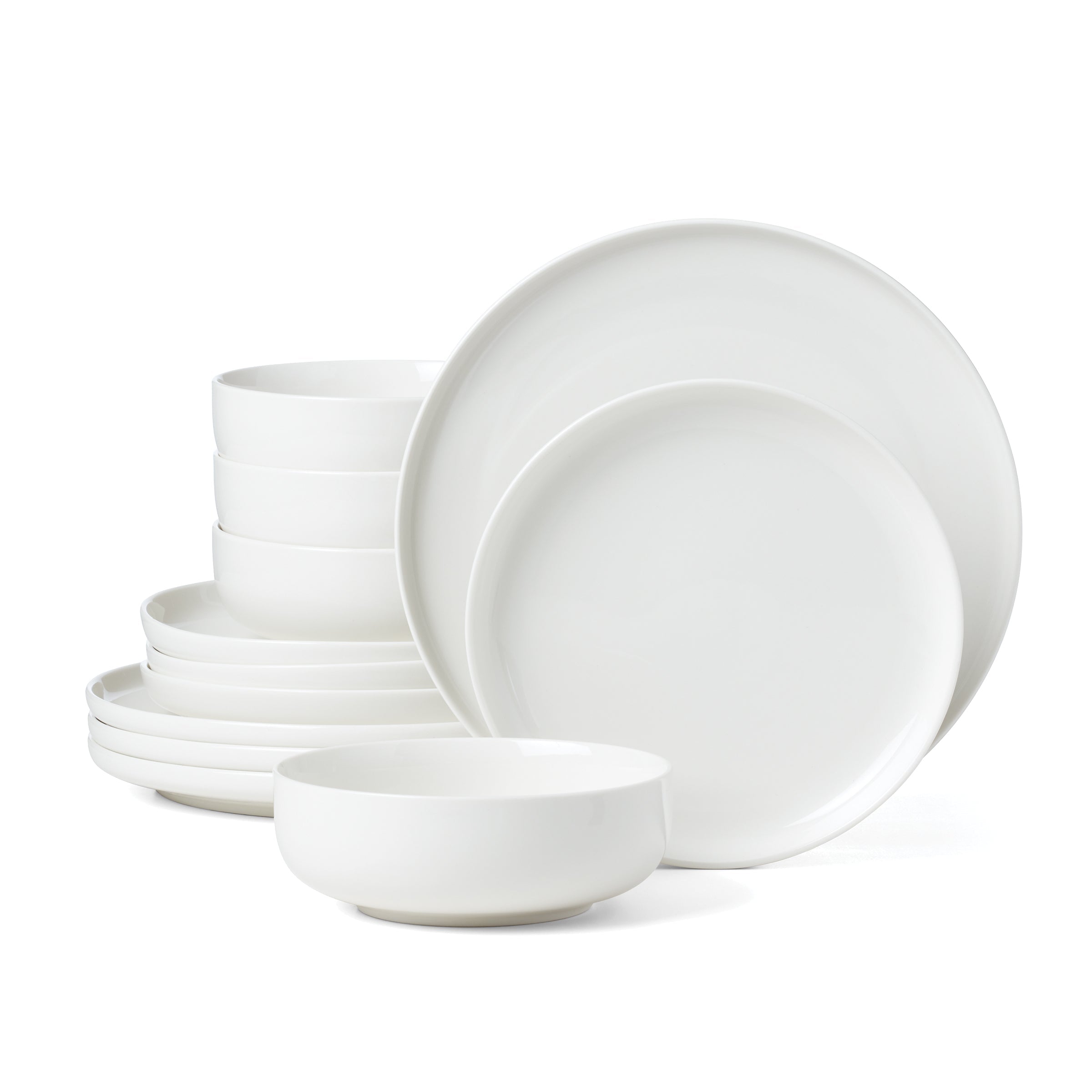 Oneida 24 Seven 12-Piece White Porcelain Dinnerware Set