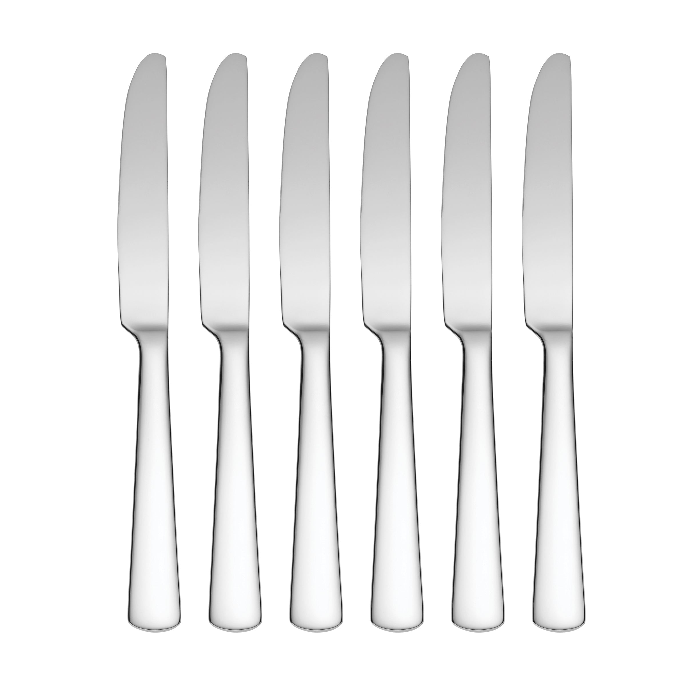 Aptitude Modern Dinner Knives - Set of 6 Stainless Steel Cutlery
