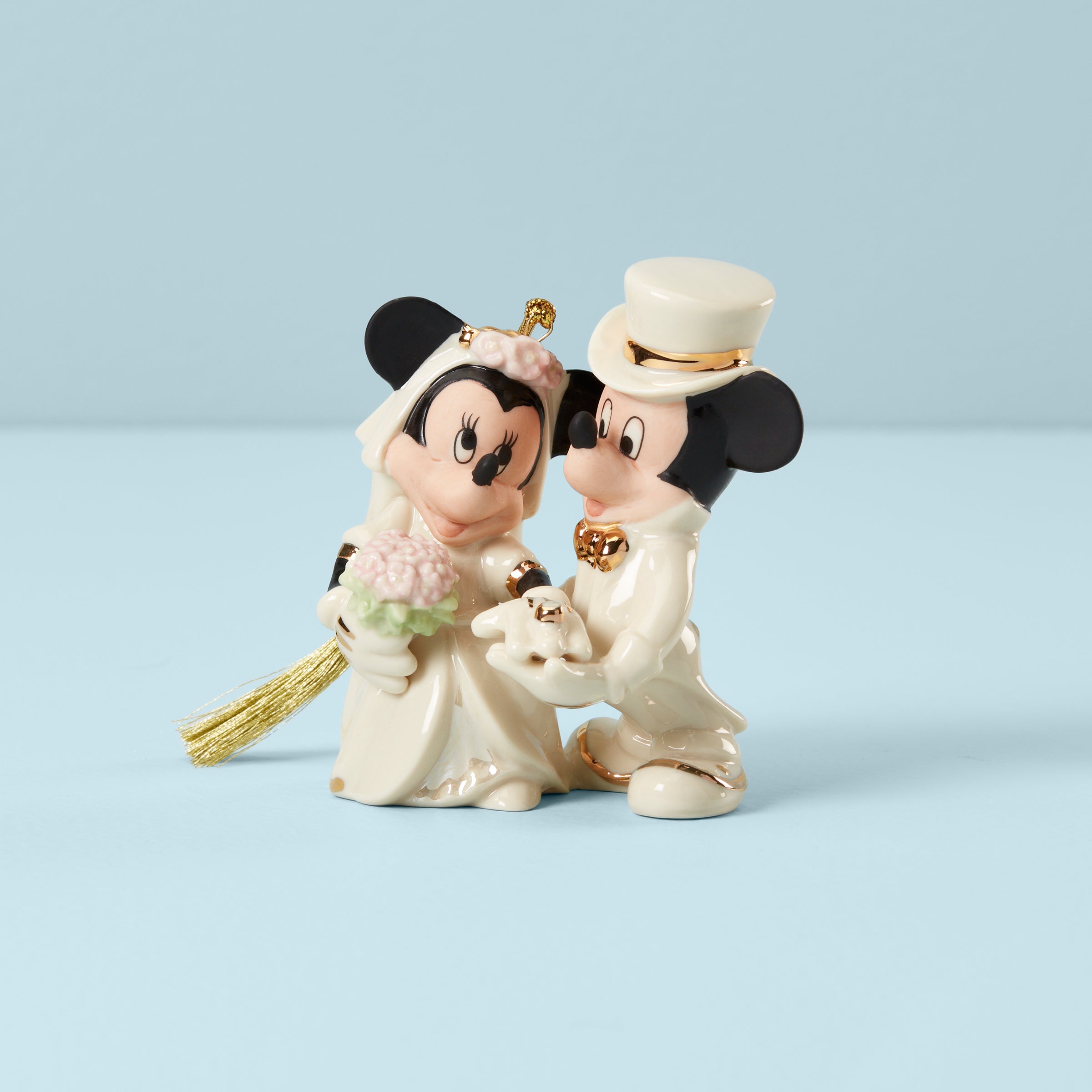 Minnie Mouse Wedding Ornament with 24K Gold Accents