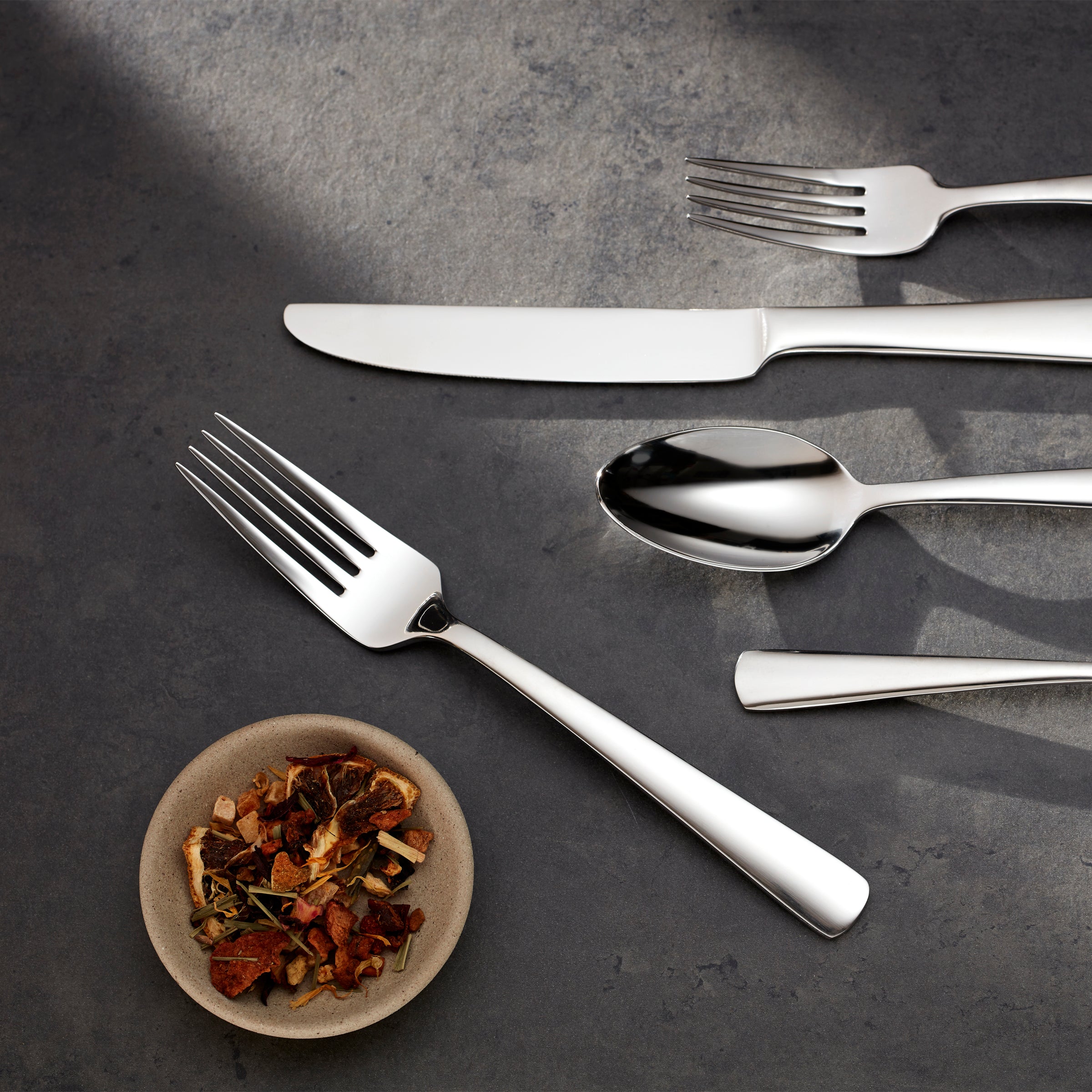 Modern Stainless Steel Dinner Forks - Aptitude Set of 6