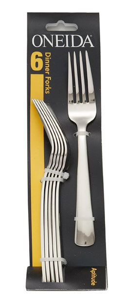 Modern Stainless Steel Dinner Forks - Aptitude Set of 6