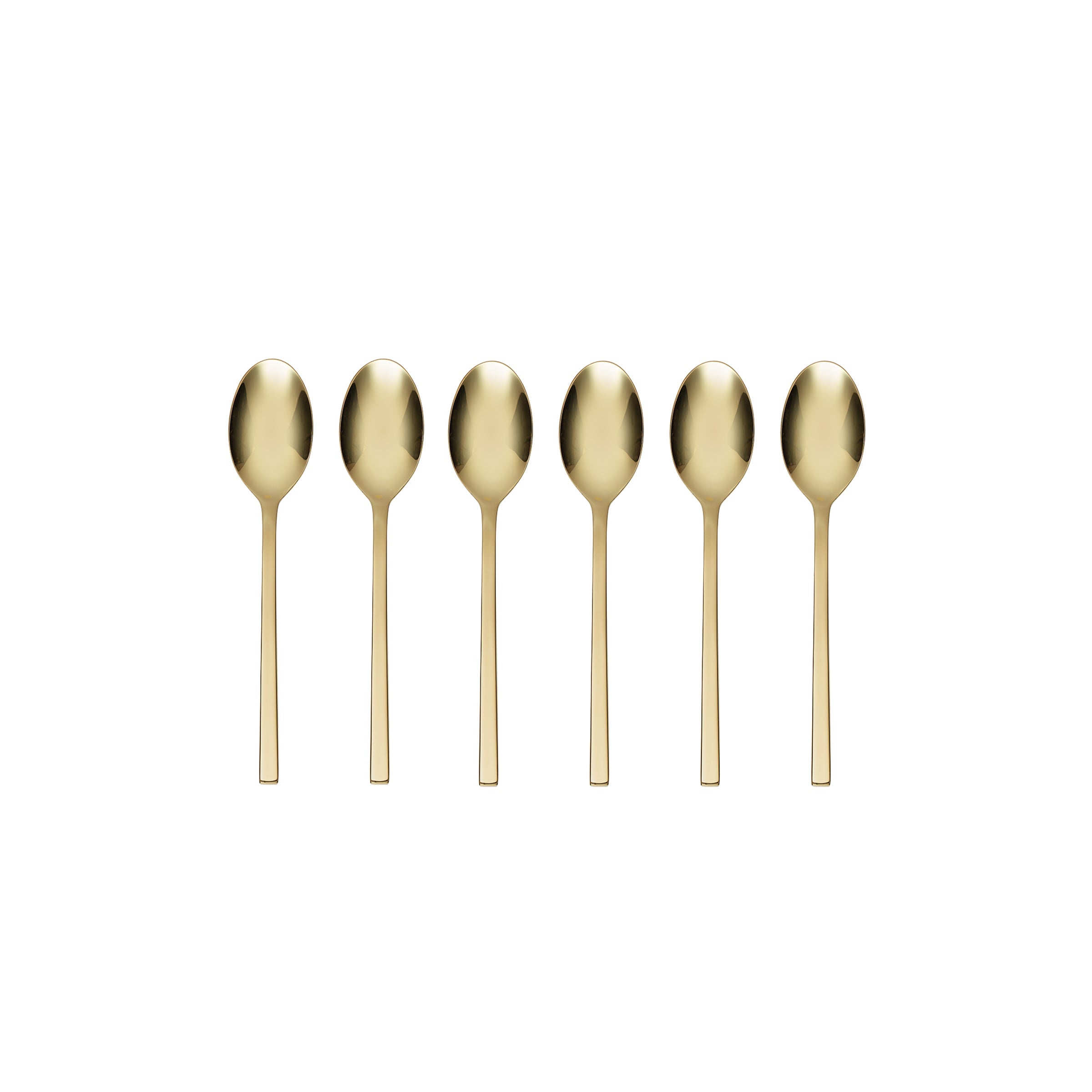 Allay Champagne Finish Teaspoons - Set of 6 Elegant Spoons