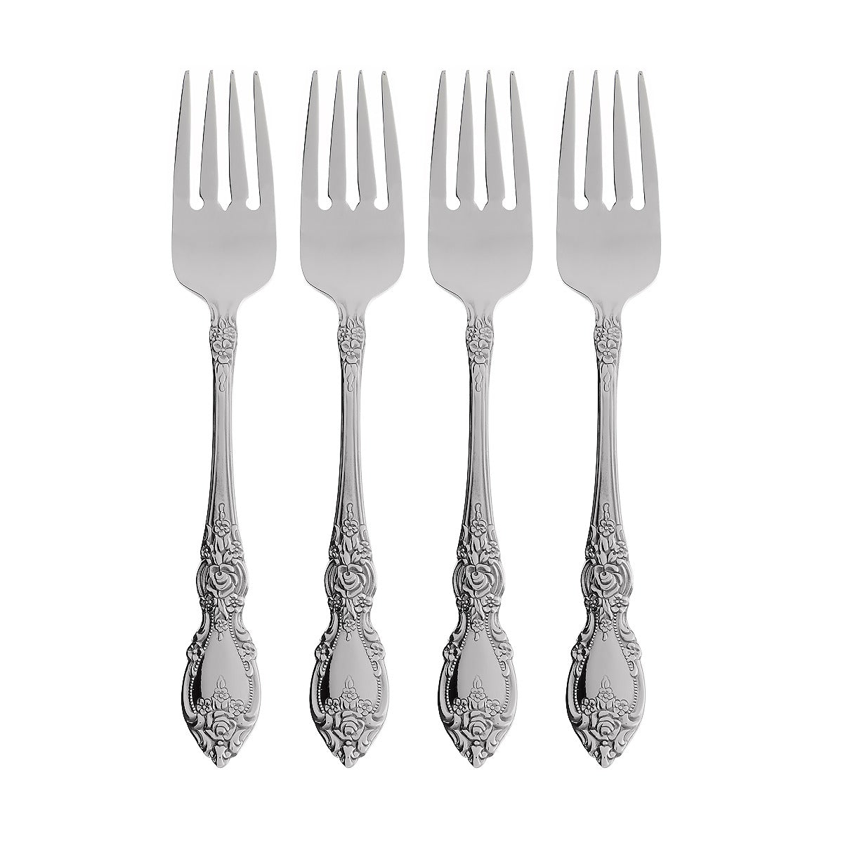 Wordsworth Floral Salad Fork Set - 4 Elegant Pieces