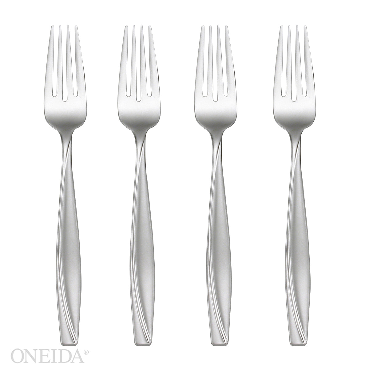 Camlynn Mirror Salad Forks - Set of 4 Modern Two-Tone Design
