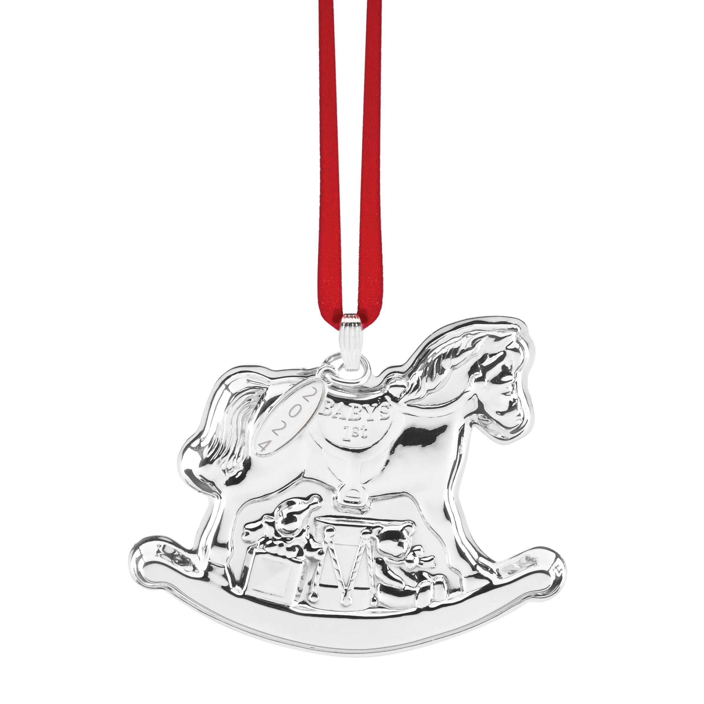 2024 Sterling Silver Baby's First Christmas Rocking Horse Ornament