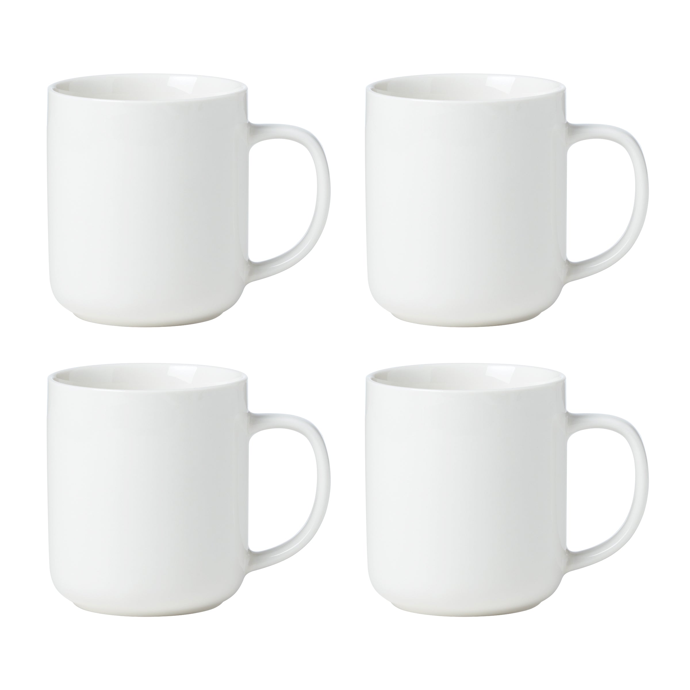 Oneida 24 Seven Porcelain Mugs - Set of 4 White