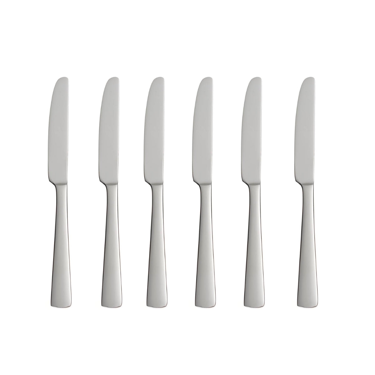 Aptitude Modern Dinner Knives - Set of 6 Stainless Steel Cutlery
