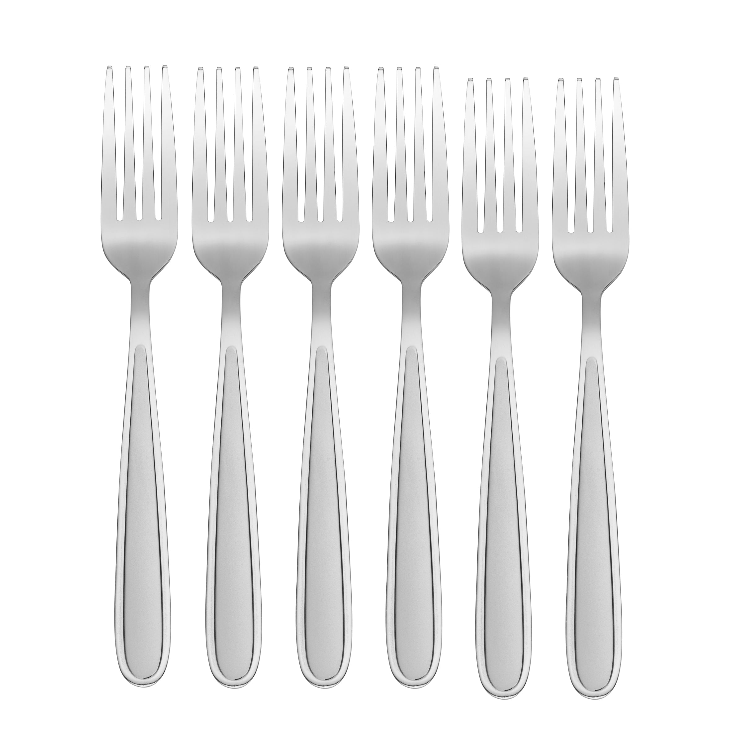 Jordan 6-Piece Dinner Fork Set - Elegant Two-Toned Stainless Steel Cutlery