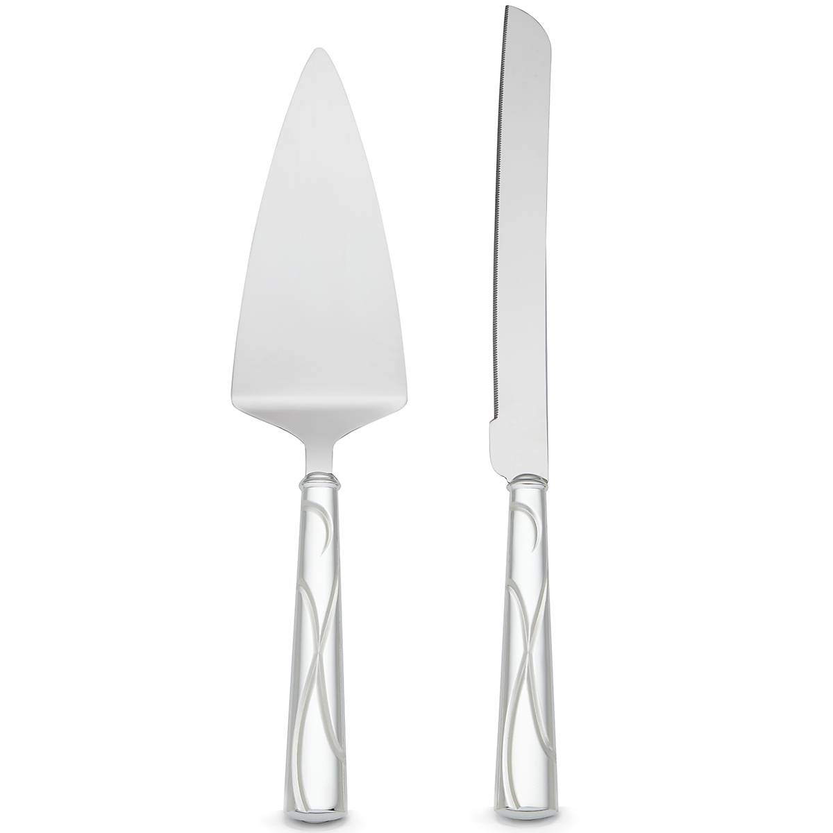 Adorn Silver-Plated Cake Knife & Server Set for Weddings