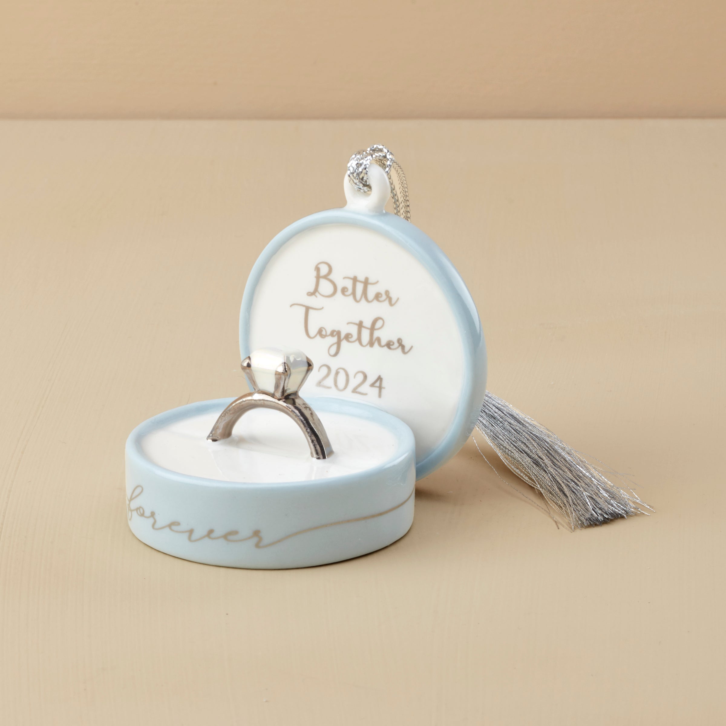 Engagement Ring Box Ornament - "Better Together" Keepsake for Christmas Tree