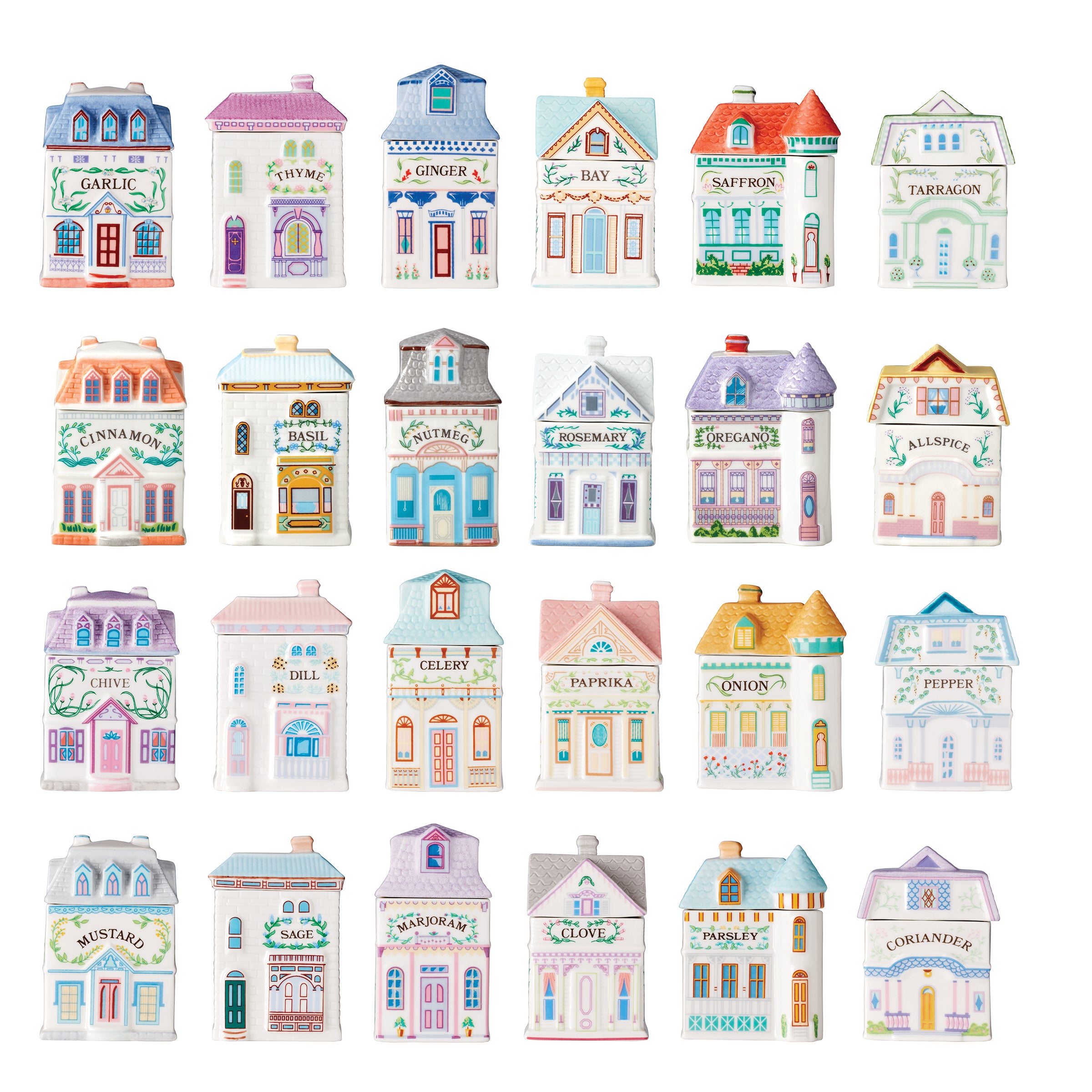 Lenox Hand-Painted Spice Jar Set - 24-Piece Pastel Collection