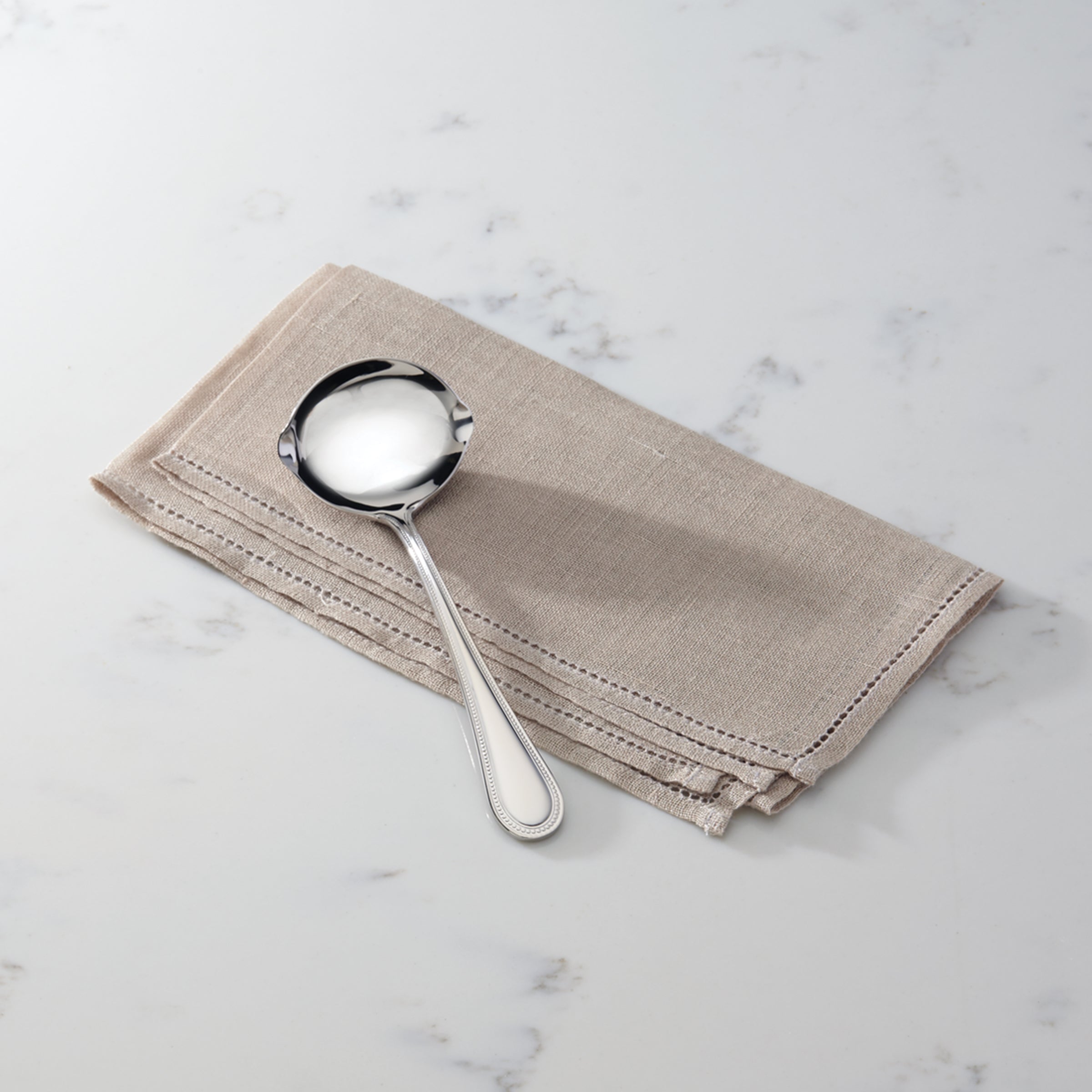 Stainless Steel Lyndon Ladle with Beaded Handle for Serving