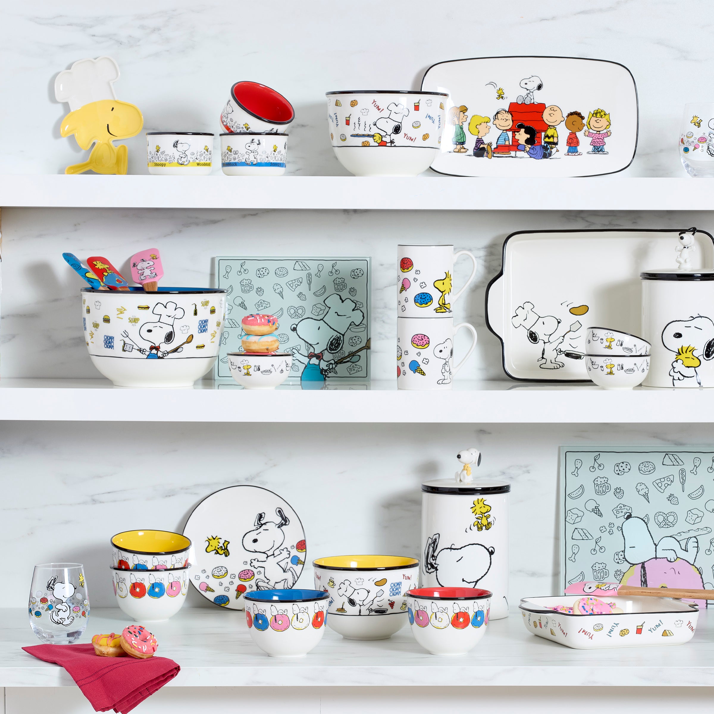 Chef Snoopy Rectangular Baking Dish with Woodstock Design