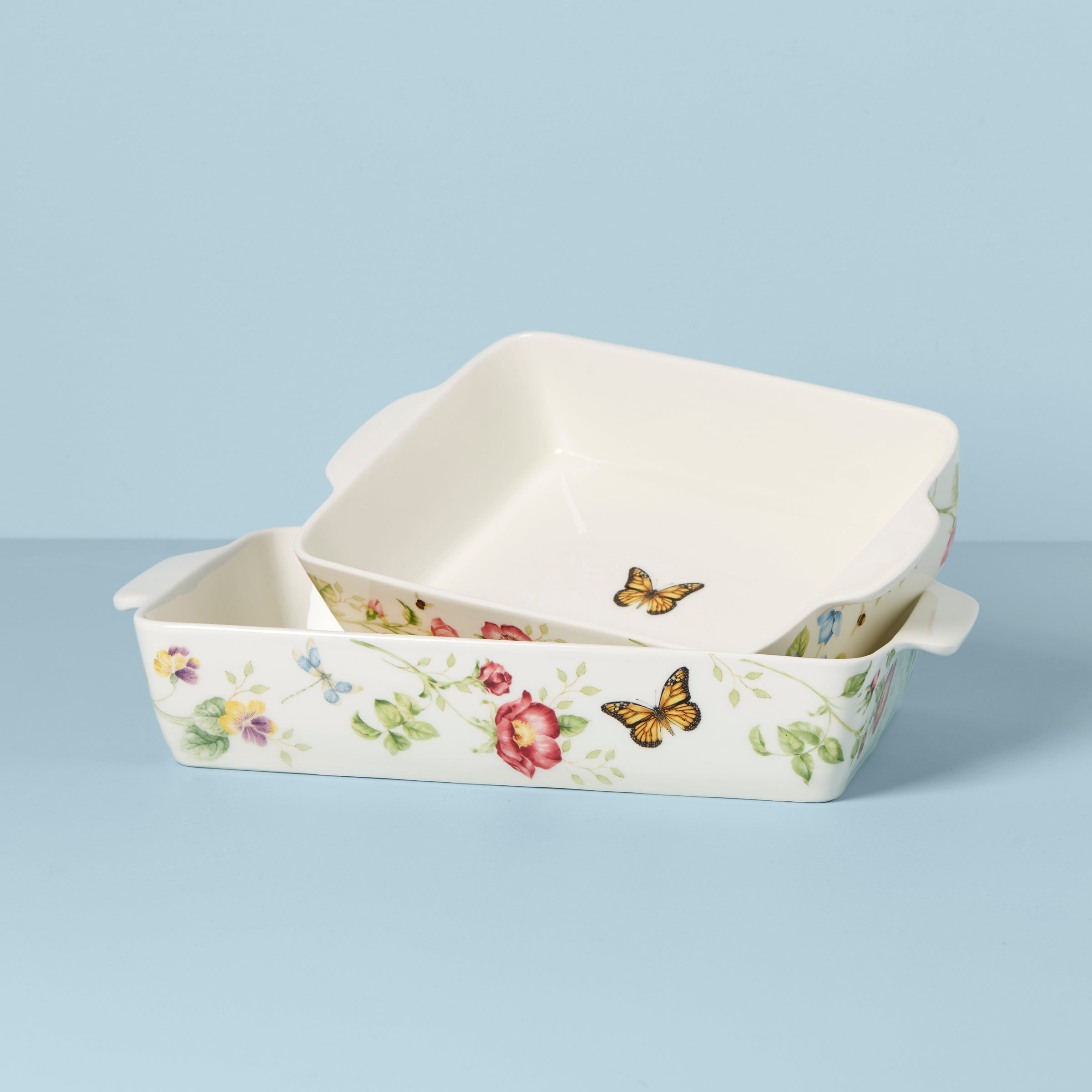 Butterfly Meadow 2-Piece Rectangular Baking Dish Set