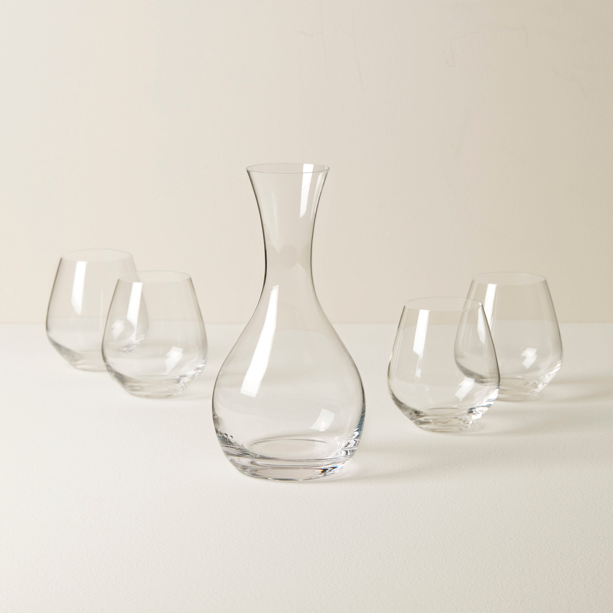 Tuscany Classics Wine Decanter & Stemless Glass Set - 4-Piece