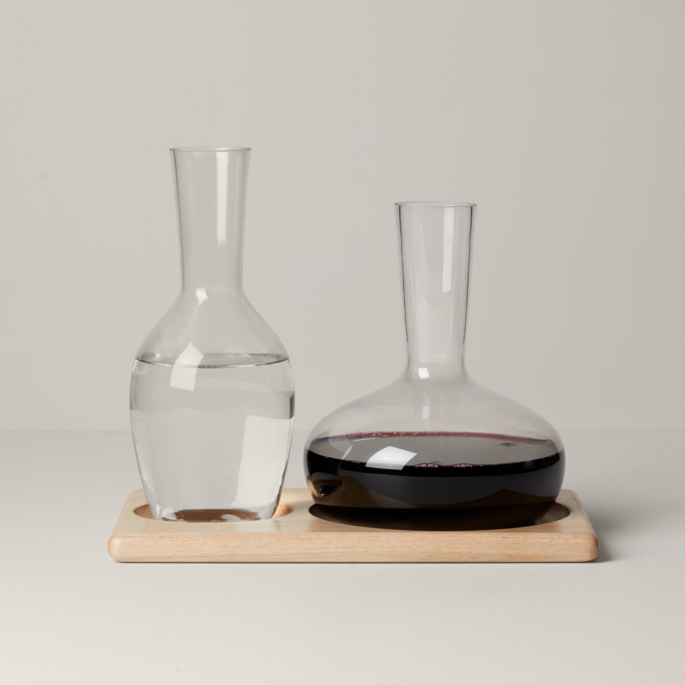 Tuscany Classics Glass Carafe Set with Wooden Tray - 3 Piece