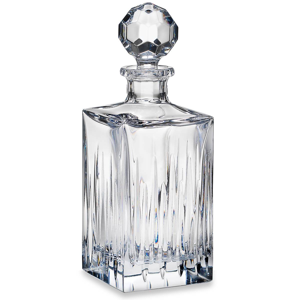 Soho Crystal Whiskey Decanter with Faceted Stopper