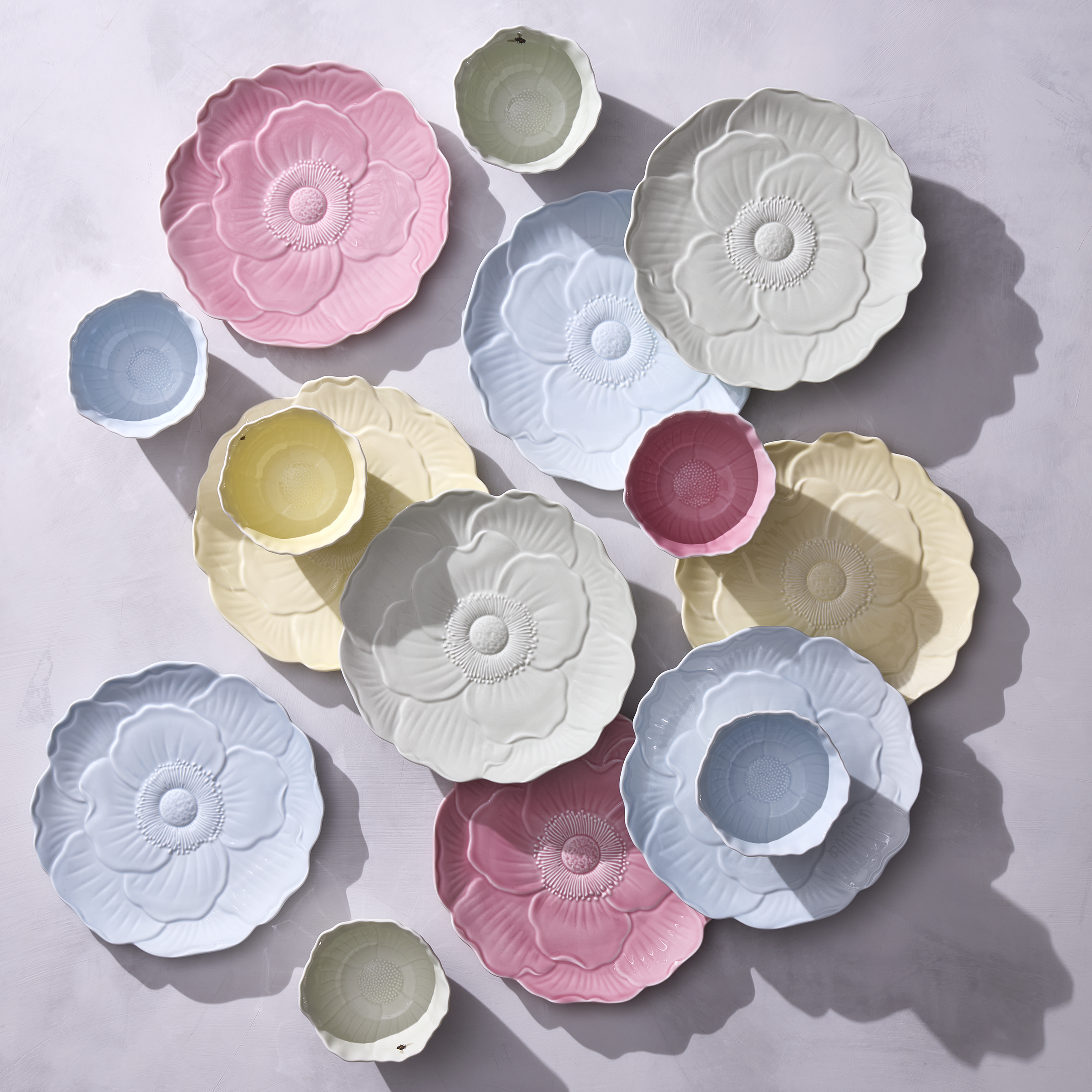 Butterfly Meadow Yellow Floral Porcelain Plates - Set of 4