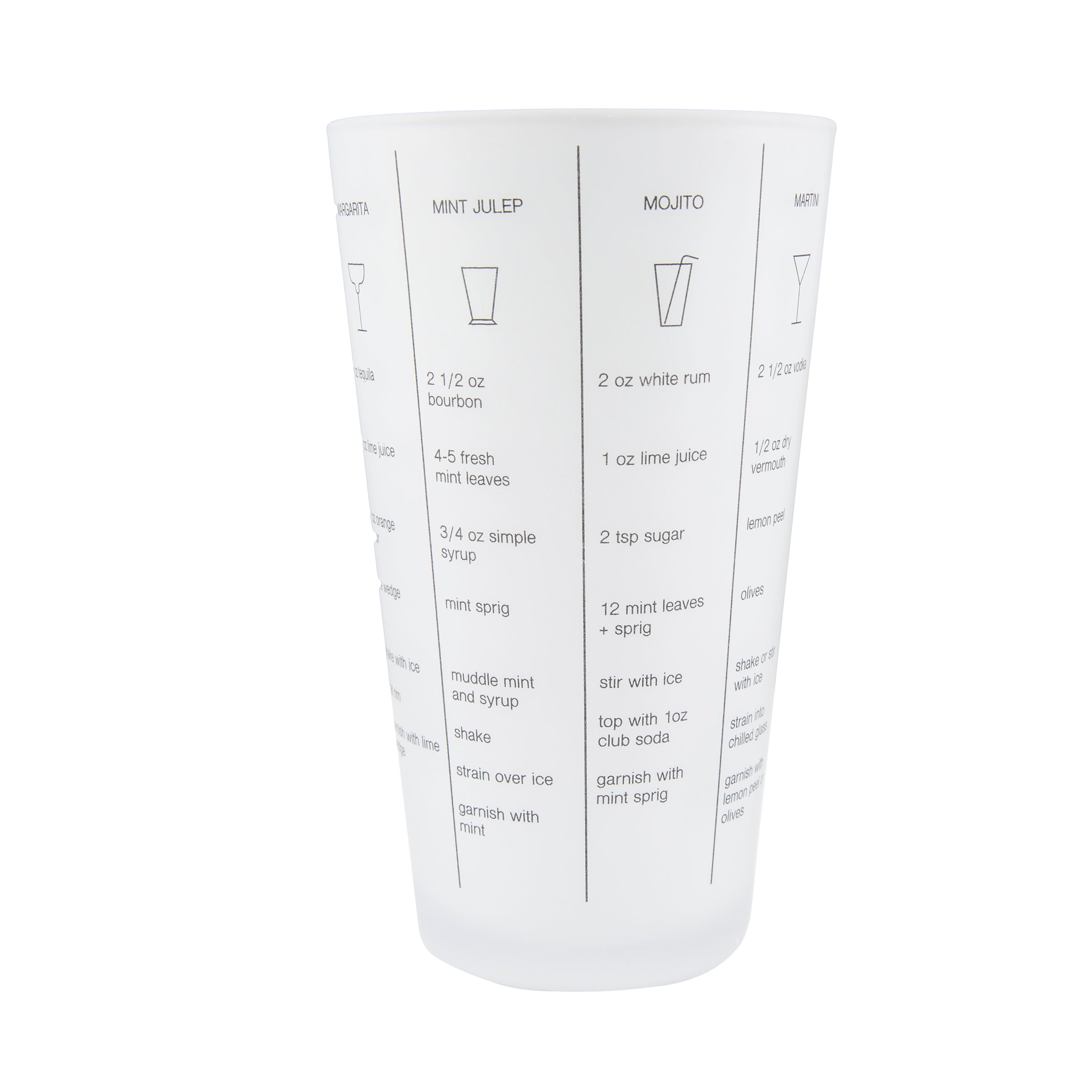 Stainless Steel Cocktail Shaker with Printed Drink Recipes