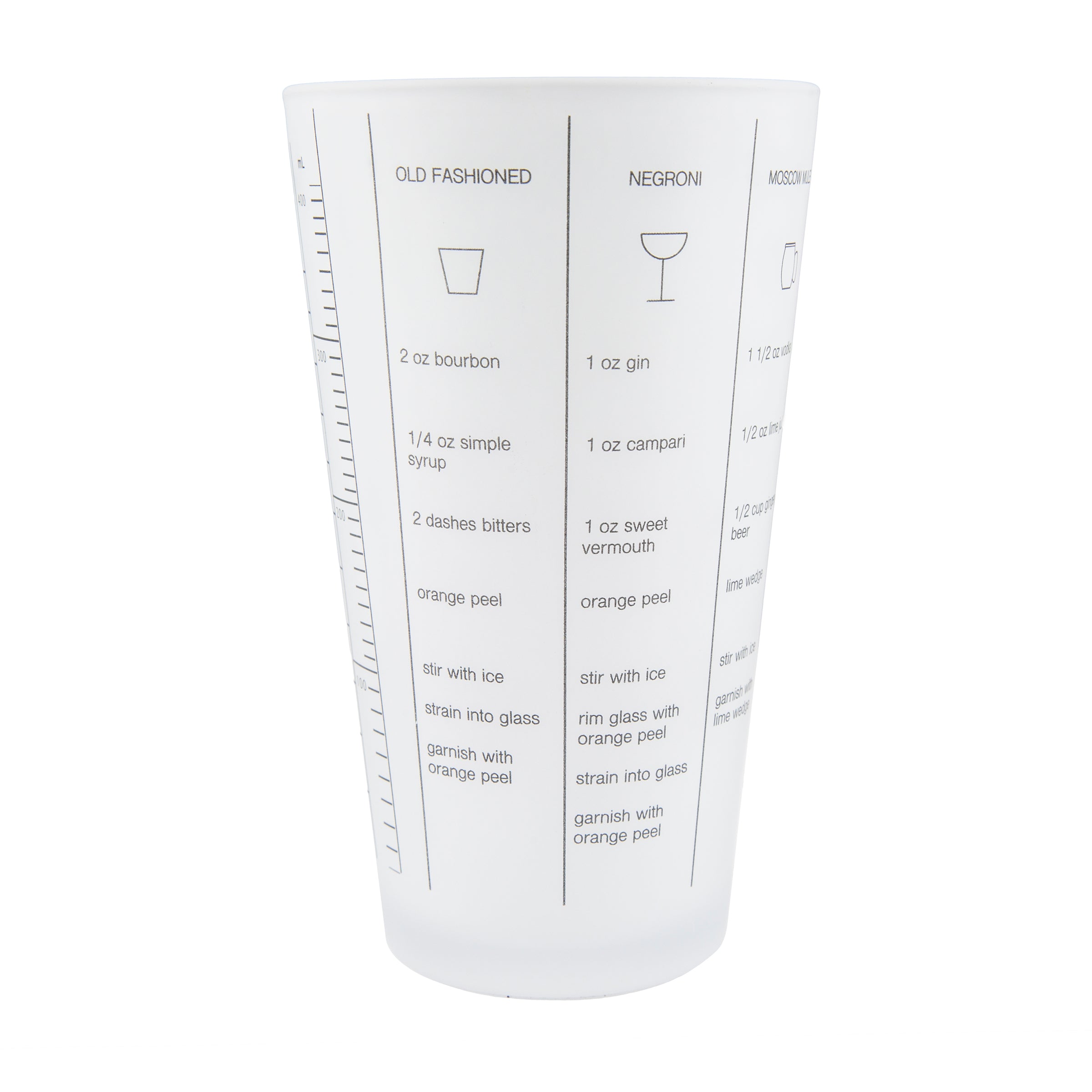 Stainless Steel Cocktail Shaker with Printed Drink Recipes