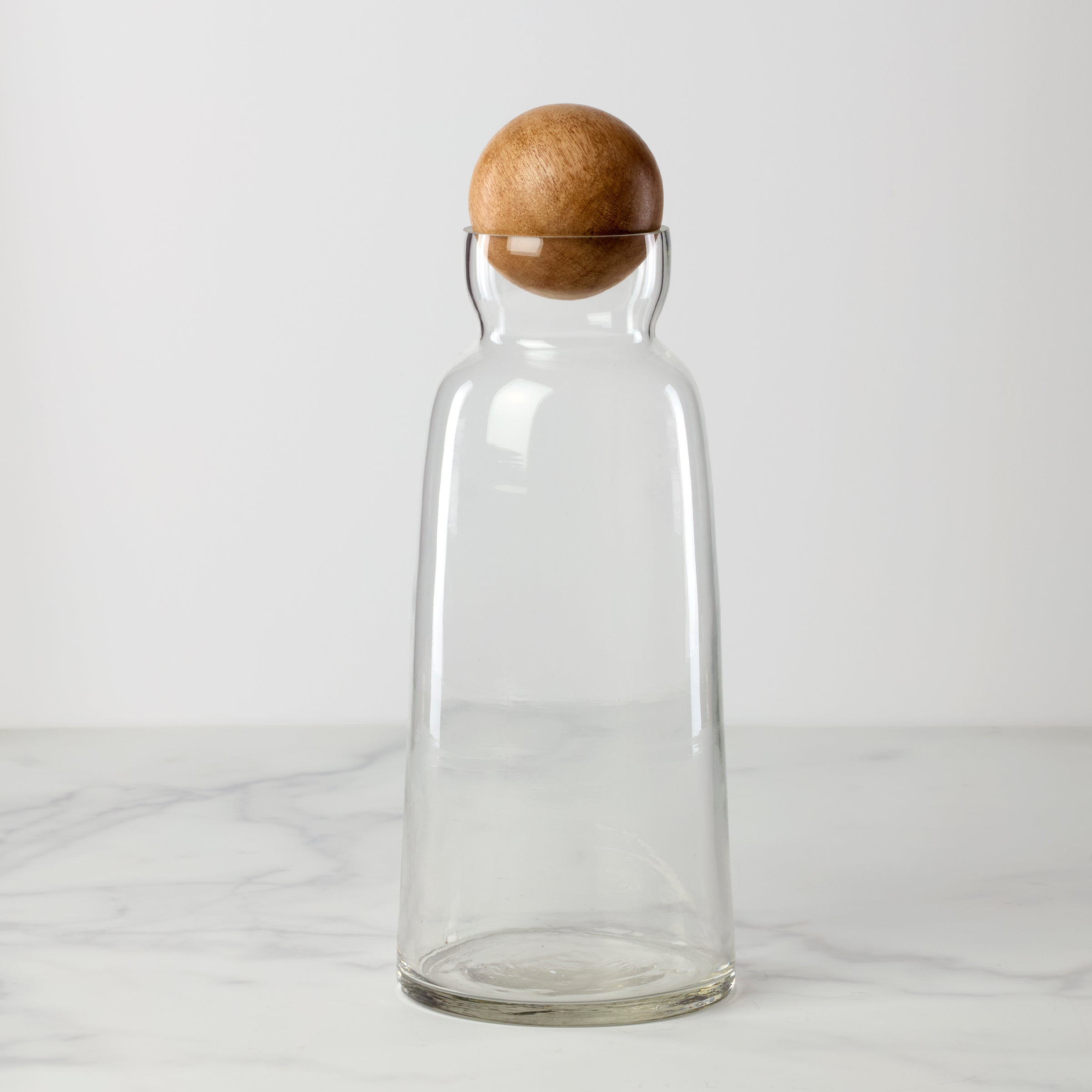 Brisbane Mango Wood & Glass Decanter - Minimalist Style