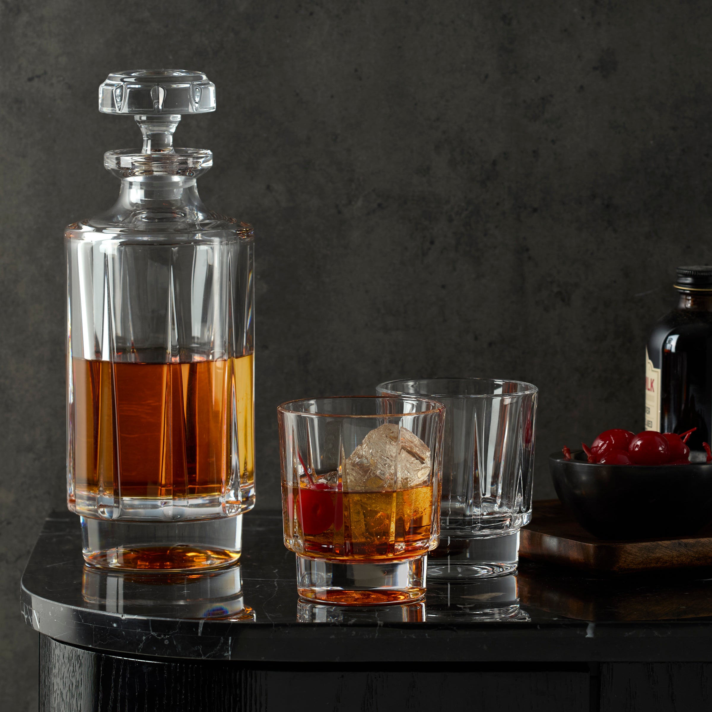 Estate Crystal Decanter - Faceted Glass Barware for Home & Entertaining