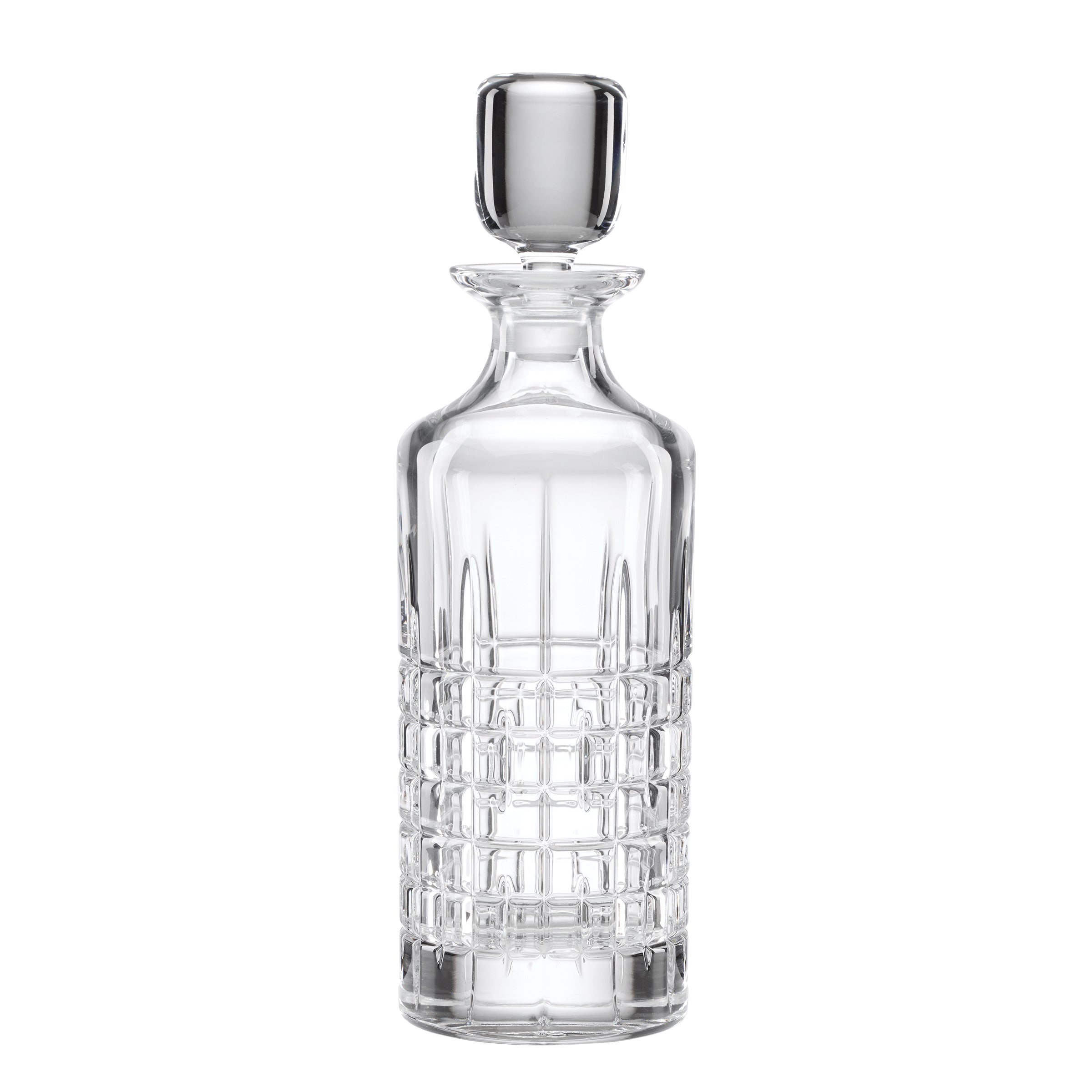 Deklan Crystal Decanter with Elegant Crisscross Design for Home Bar