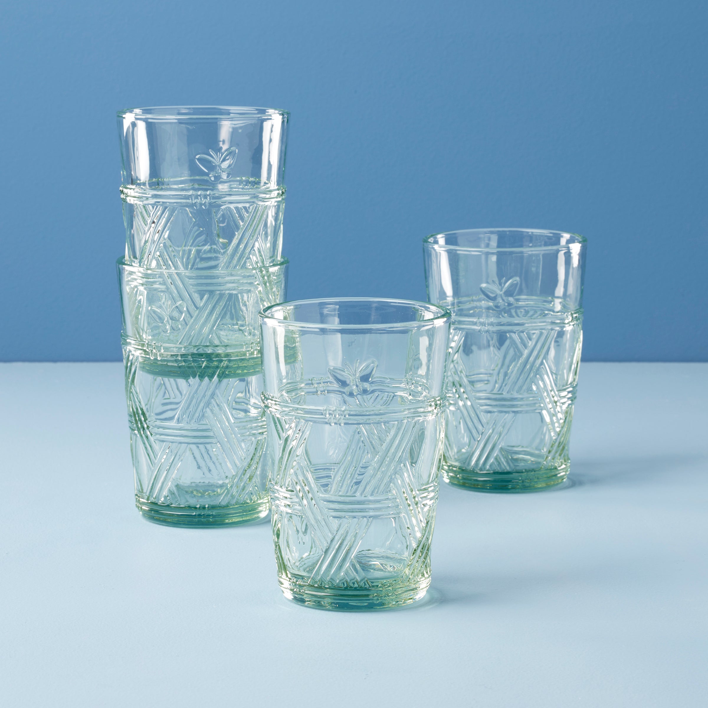 Butterfly Meadow Green Tall Drinking Glasses - Set of 4