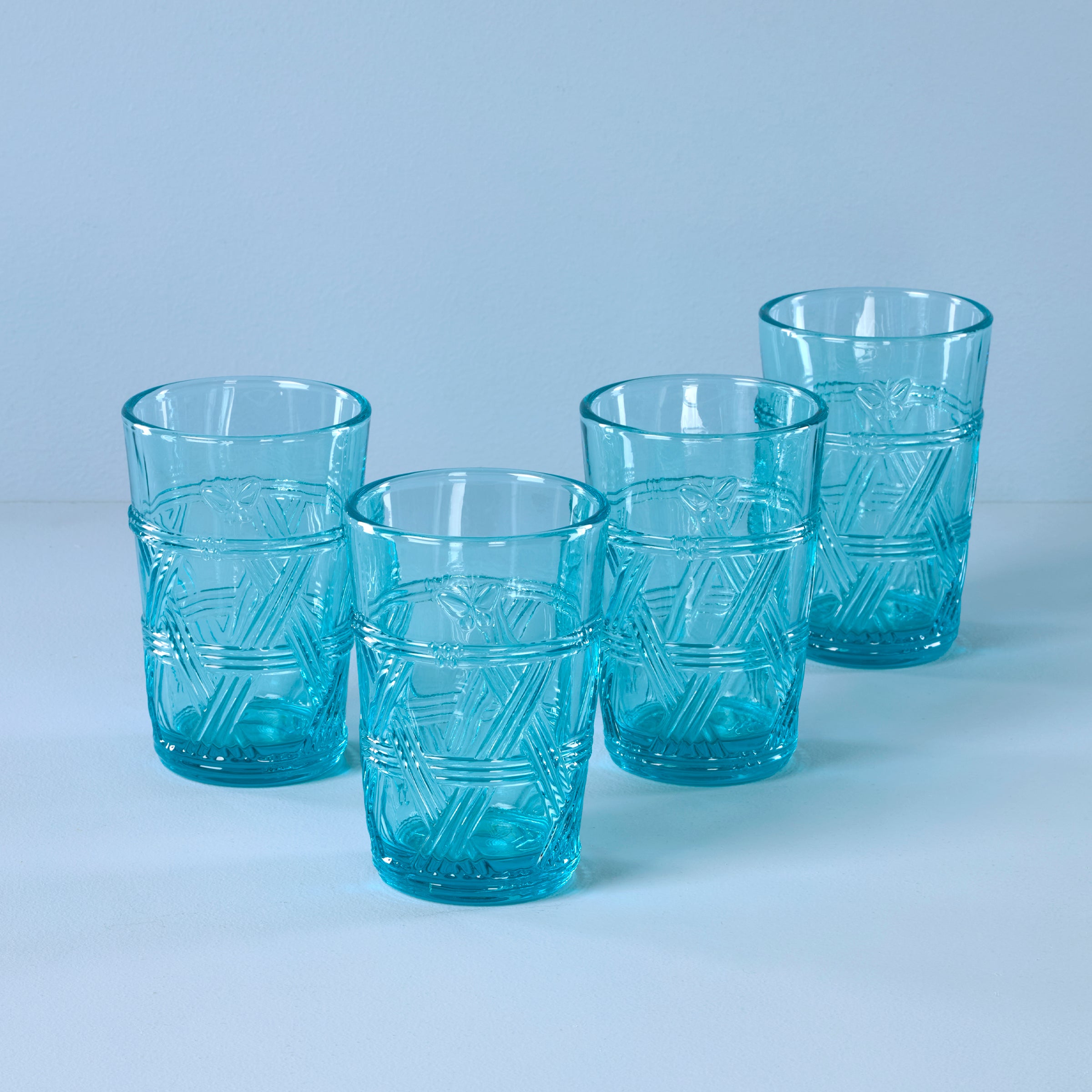 Butterfly Meadow Blue Tall Drinking Glasses - Set of 4