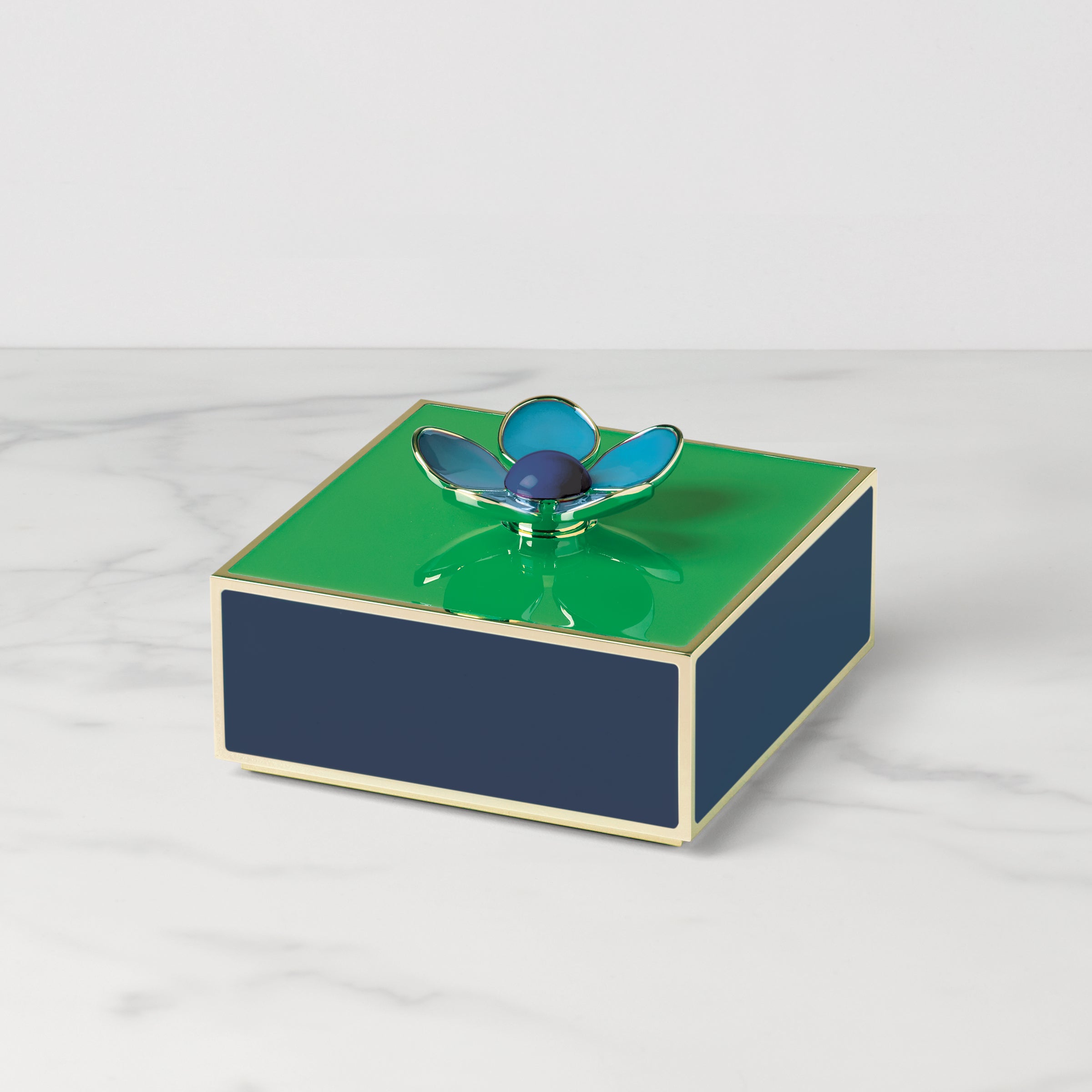 Kate Spade Floral Keepsake Box - Green & Navy Jewelry Storage
