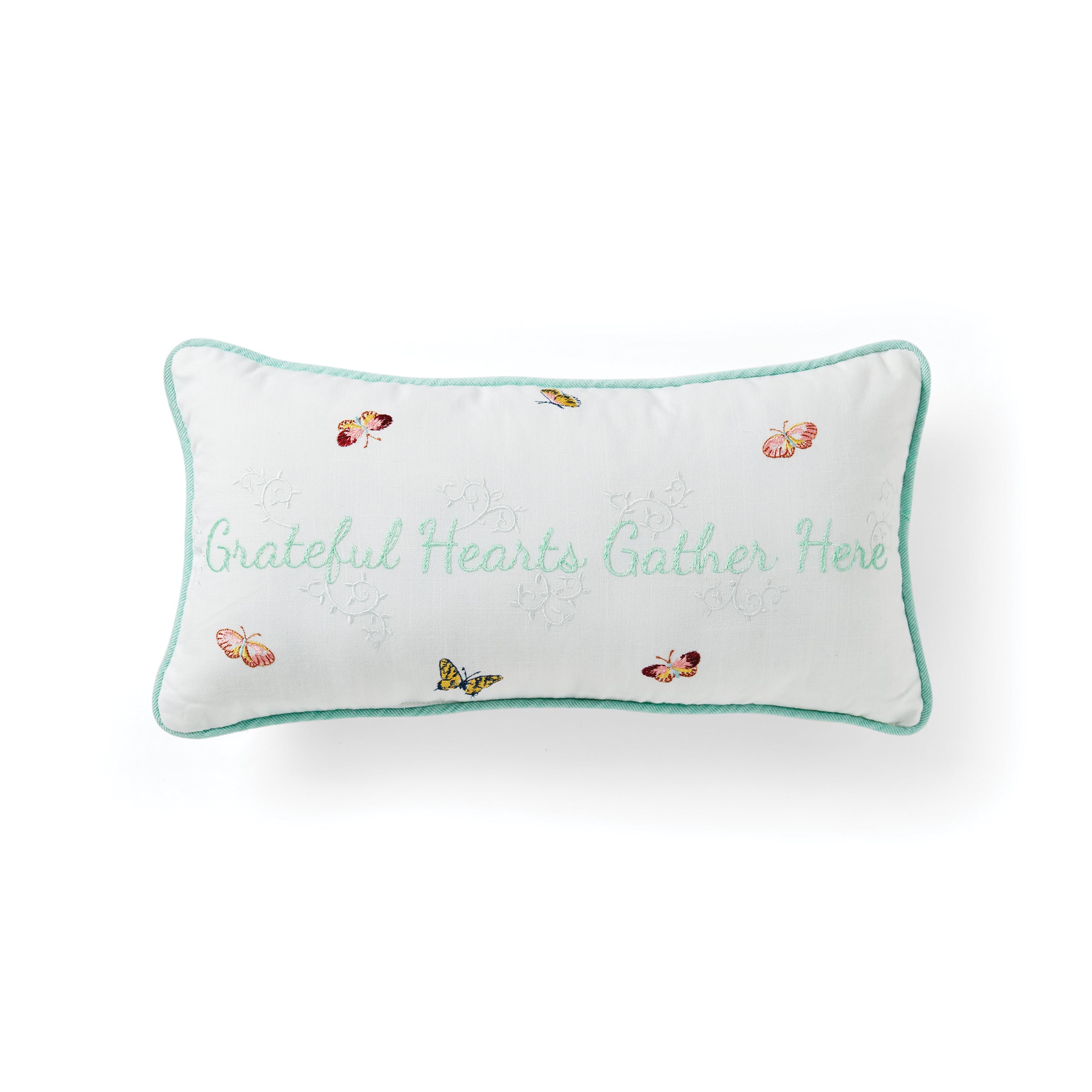Butterfly Meadow Floral Decorative Pillow 10x20 - Soft Plush Throw Pillow