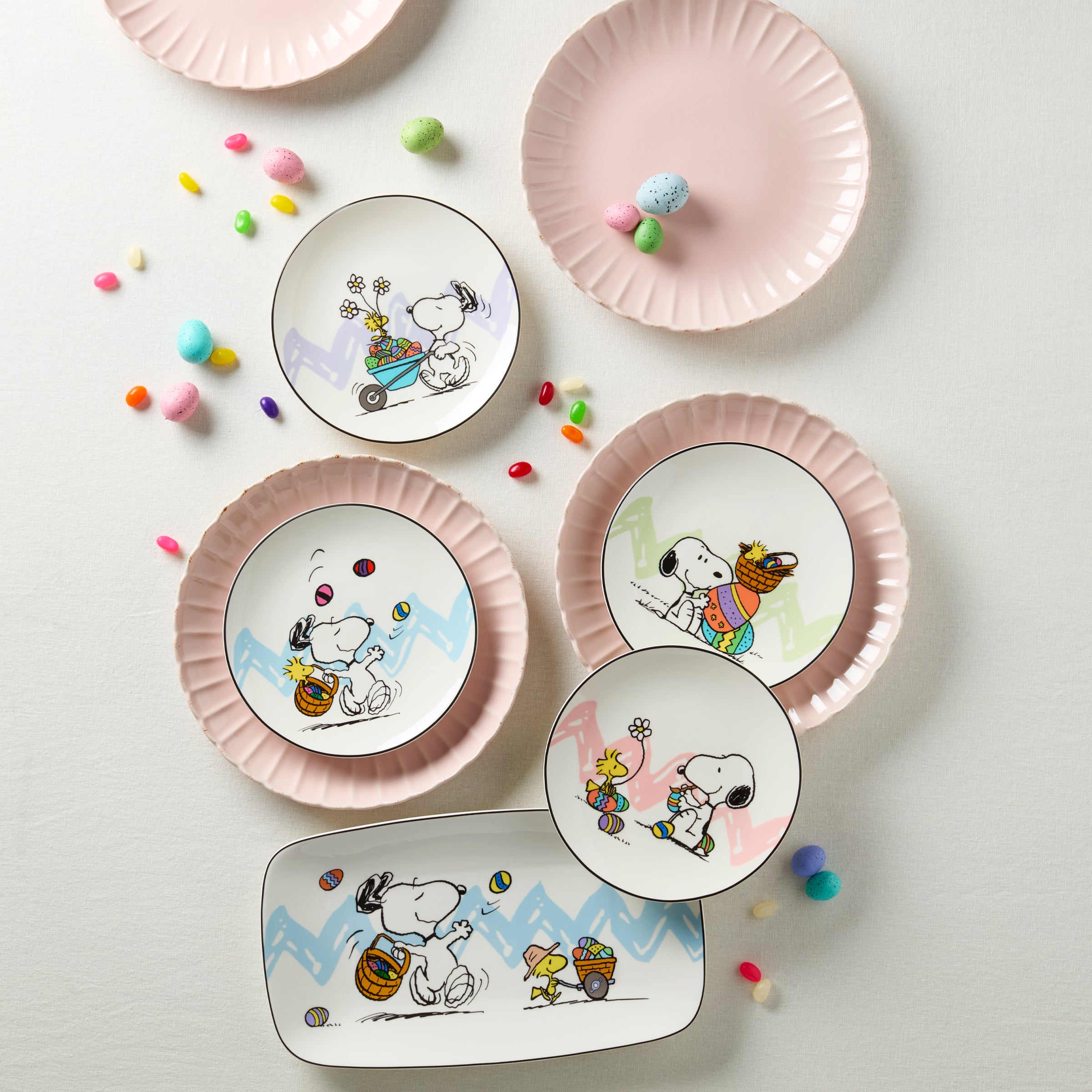 Snoopy Easter Plates Set of 4 - Woodstock & Spring Designs
