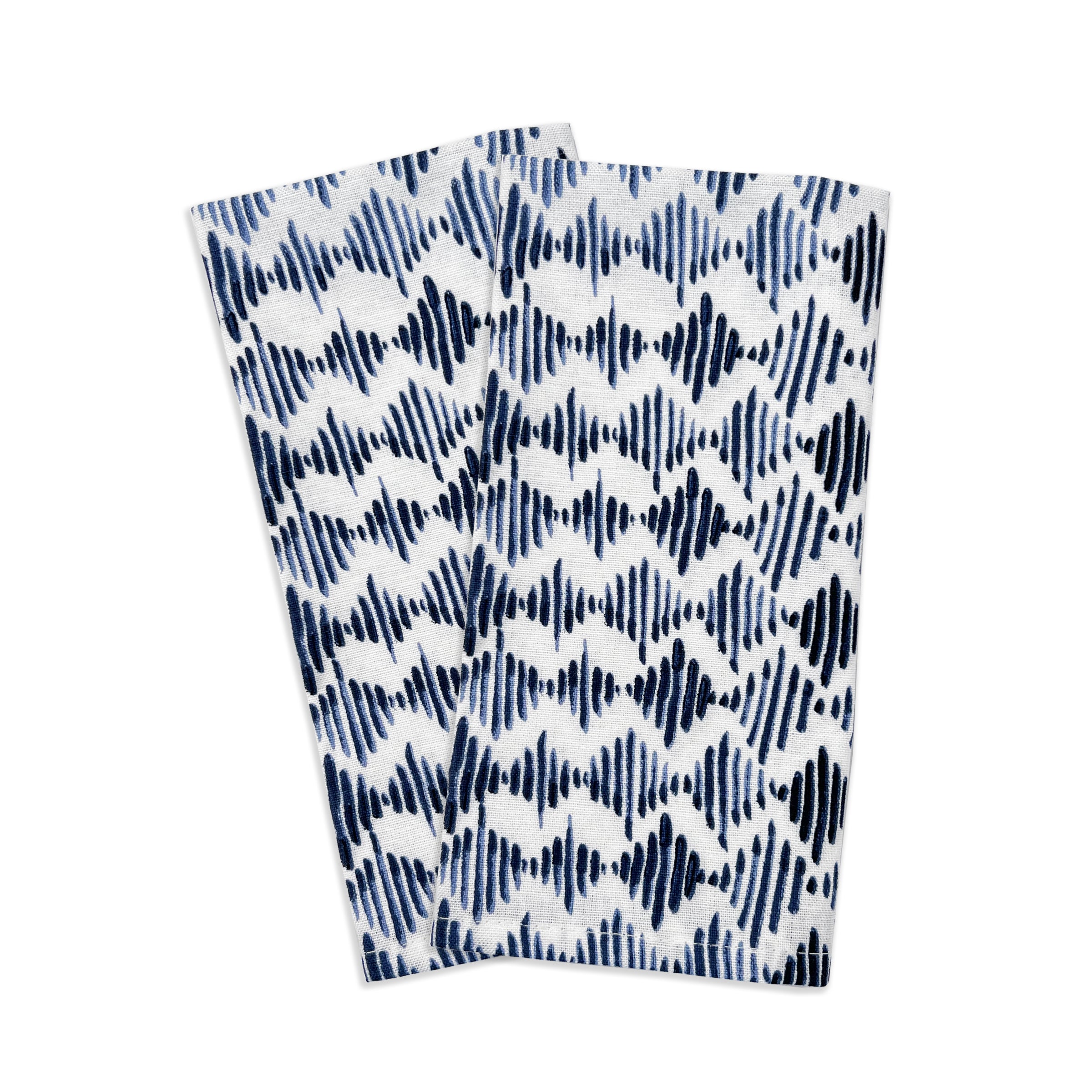 Blue Bay Textile-Inspired Dinner Napkins - Set of 2, Organic Design