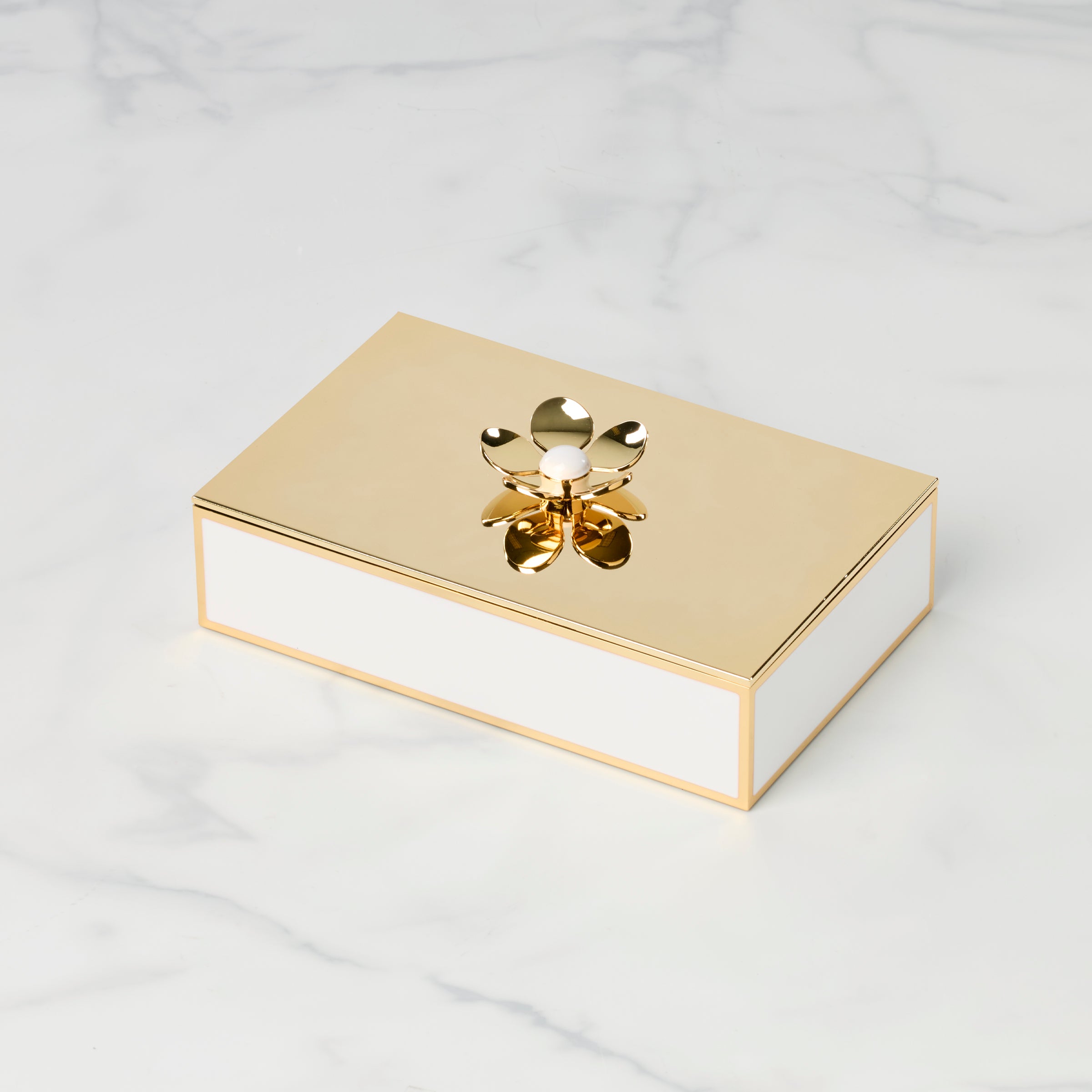Kate Spade Gold Floral Jewelry Box - Large Keepsake Storage