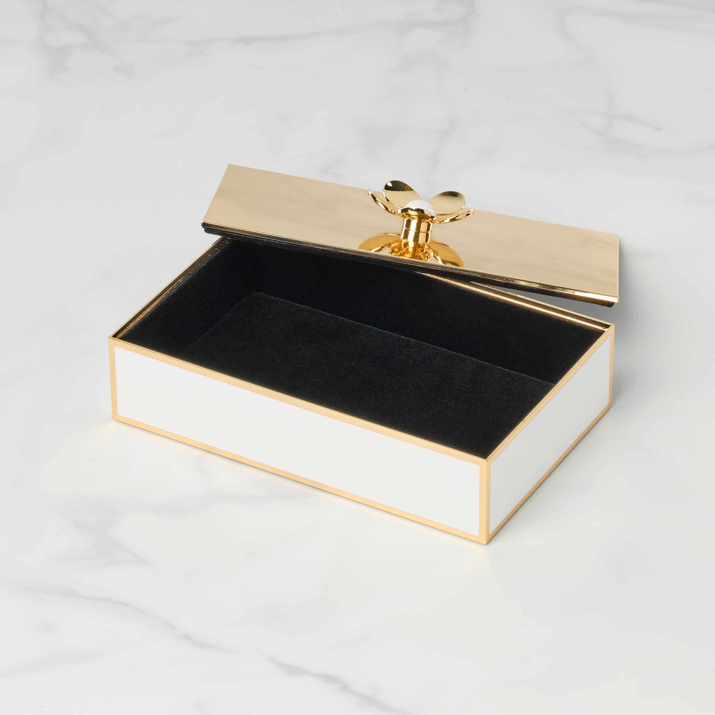 Kate Spade Gold Floral Jewelry Box - Large Keepsake Storage