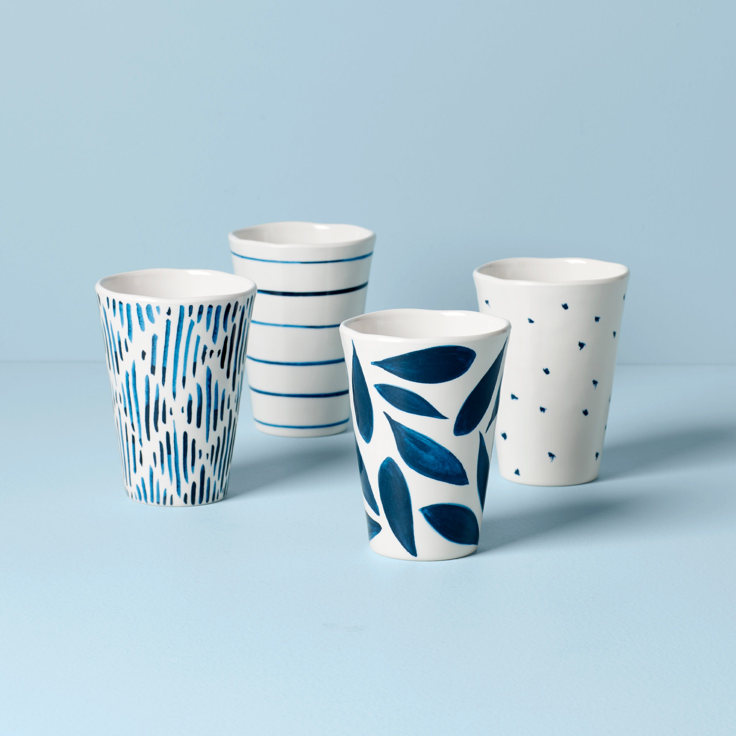 Blue Bay Melamine Tumblers Set of 4 - Boho Style & Durable