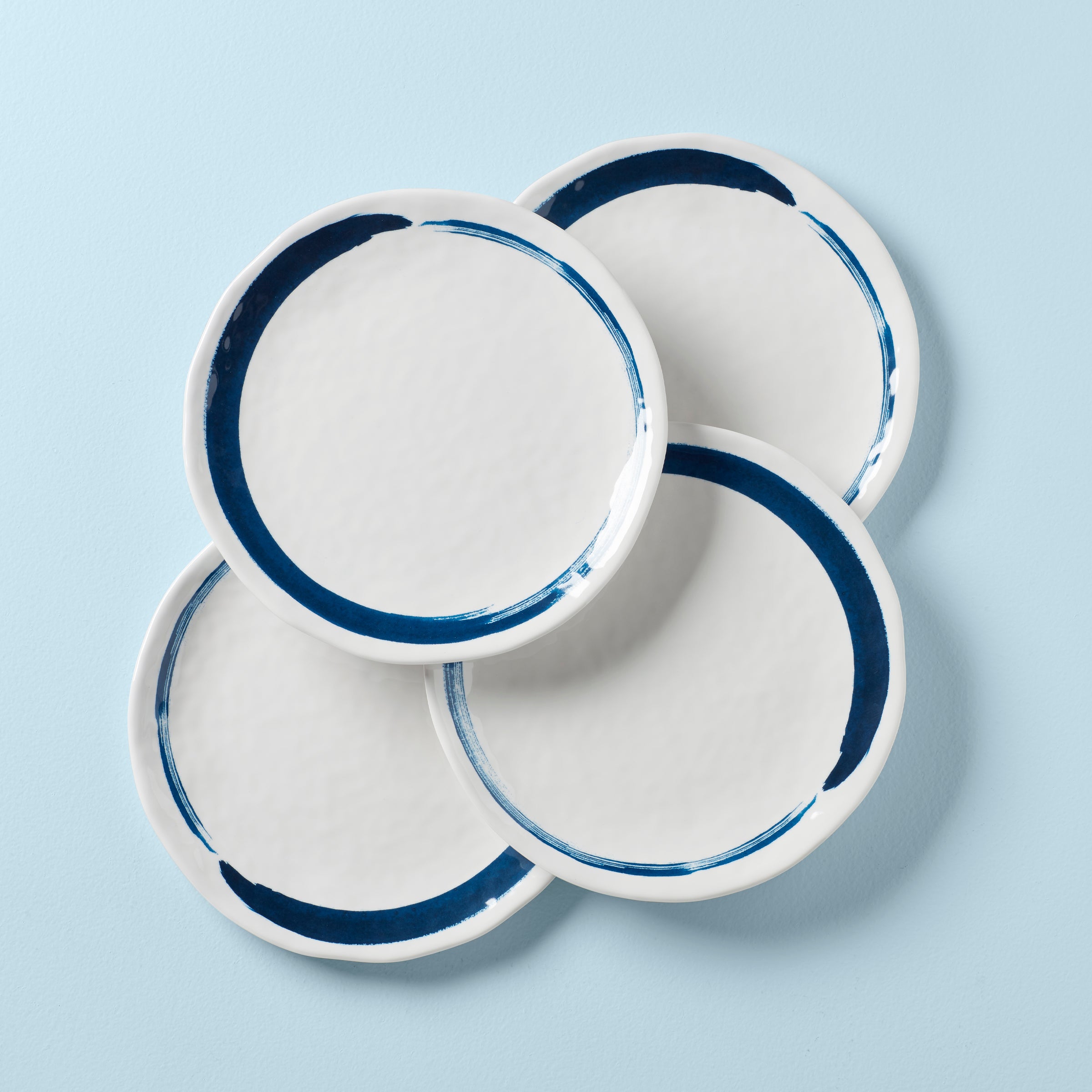 Blue Bay Melamine Dinner Plates Set of 4 - Boho Style & Durable