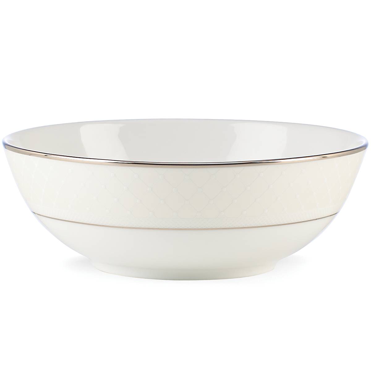 Venetian Lace Platinum Trim Bone China Bowl