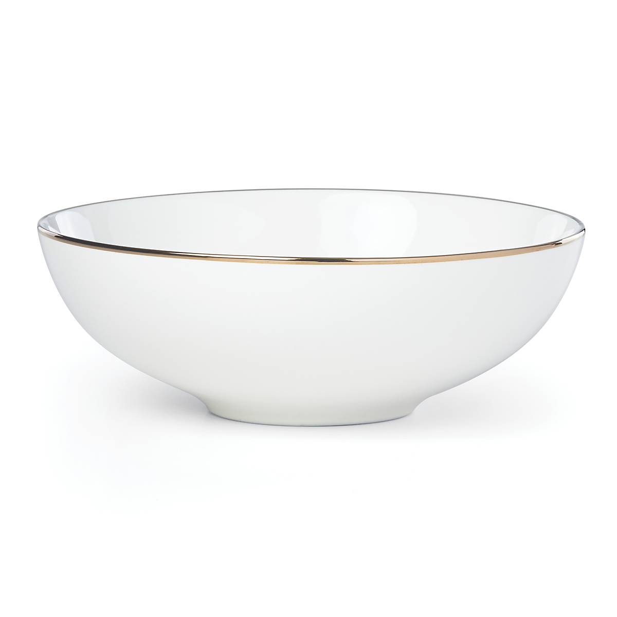 Trianna White Ceramic Bowl with Gold Accents – Microwave & Dishwasher Safe