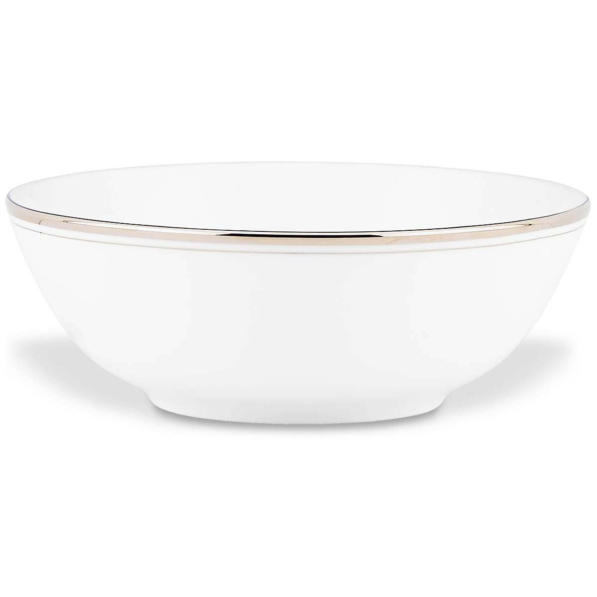 Kate Spade Platinum Soup Bowl - White Bone China Dishwasher-Safe